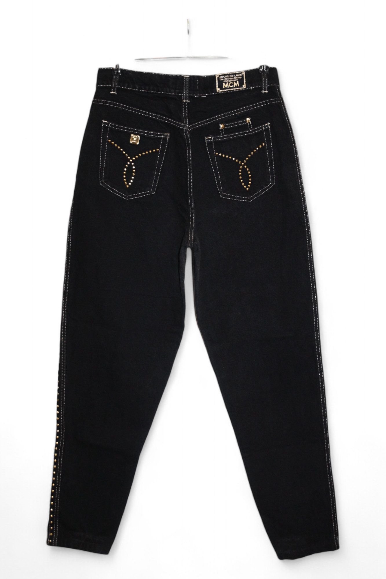 MCM RARE🔥90's MCM Studded Gold Taper Baggy Jeans Size US 32 / EU 48 - 6 Thumbnail
