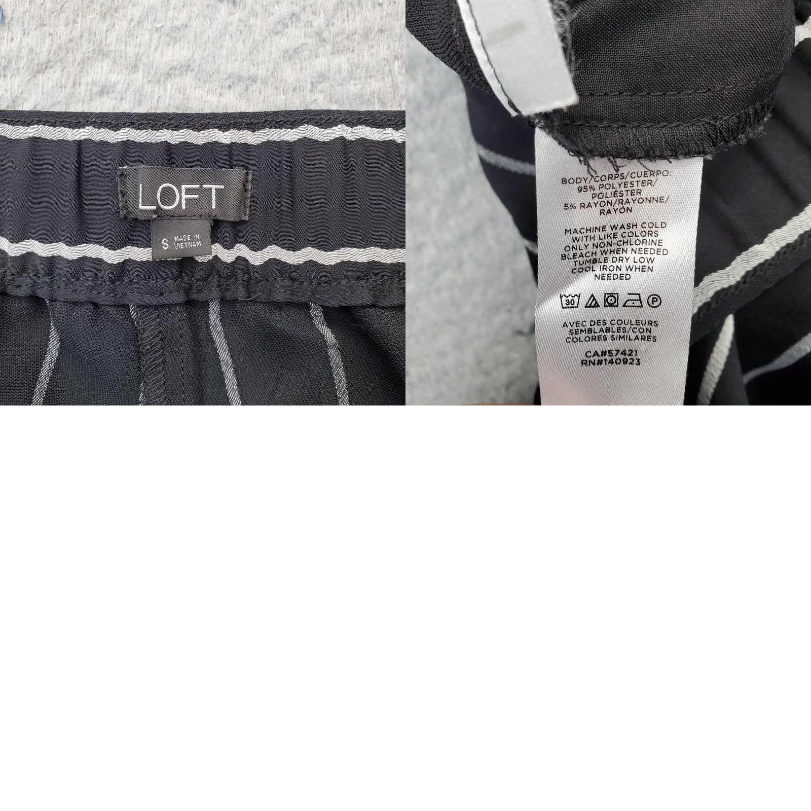 Loft LOFT Fluid Trouser Pants Women S Multicolor Striped Pockets Drawstring Waist Casual Size 28" / US 6 / IT 42 - 8 Thumbnail