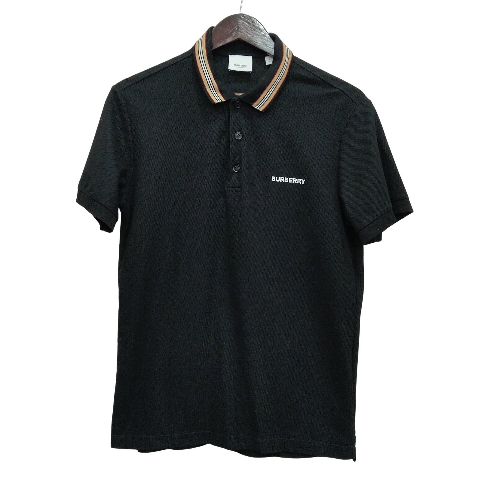トップス BURBERRY black polo shirts swag archive Burberry Black Polo Shirt TB Logo Archive Stripe Size S | Grailed