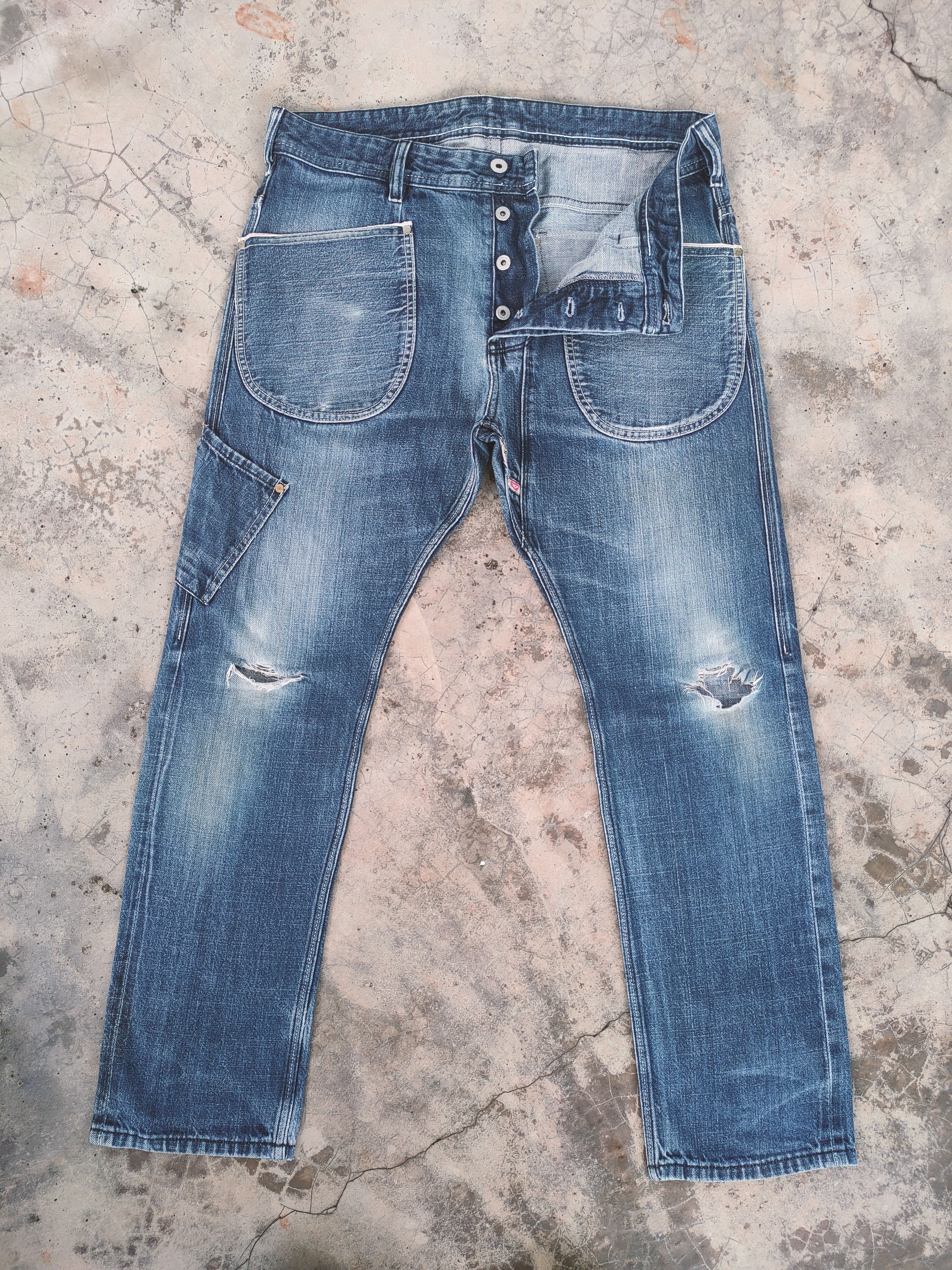 Diesel VINTAGE DIESEL DISTRESSED KNEE CARGO PANTS Size US 35 - 1 Thumbnail