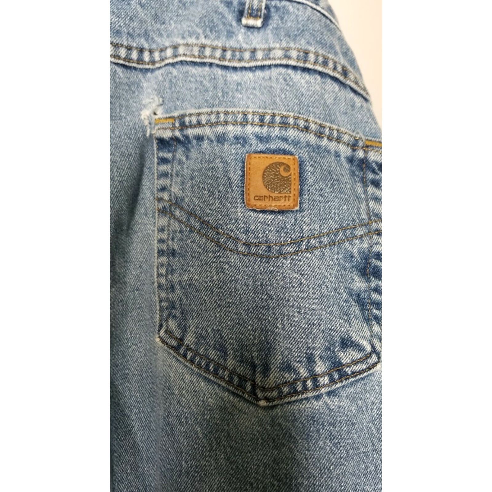 Carhartt Carhartt Jeans Mens 38x30 Denim Blue Distressed Traditional Fit 5-Pocket Size US 36 / EU 52 - 4 Thumbnail