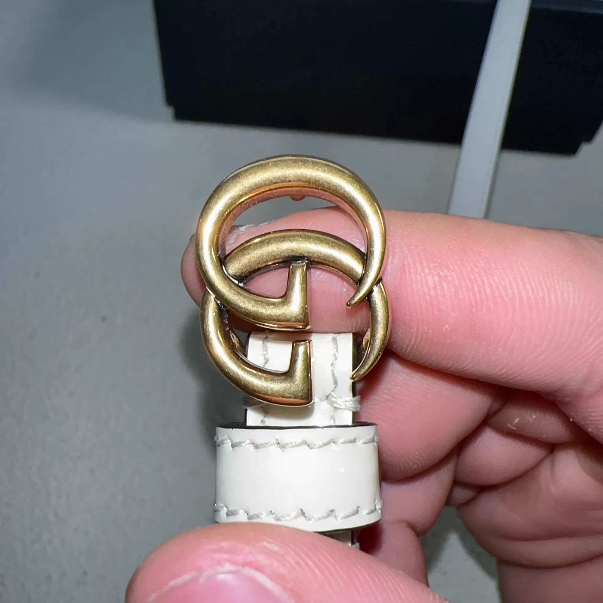 Gucci GUCCI GG Marmont Double G buckle white women's belt 1.2cm Size ONE SIZE - 5 Thumbnail