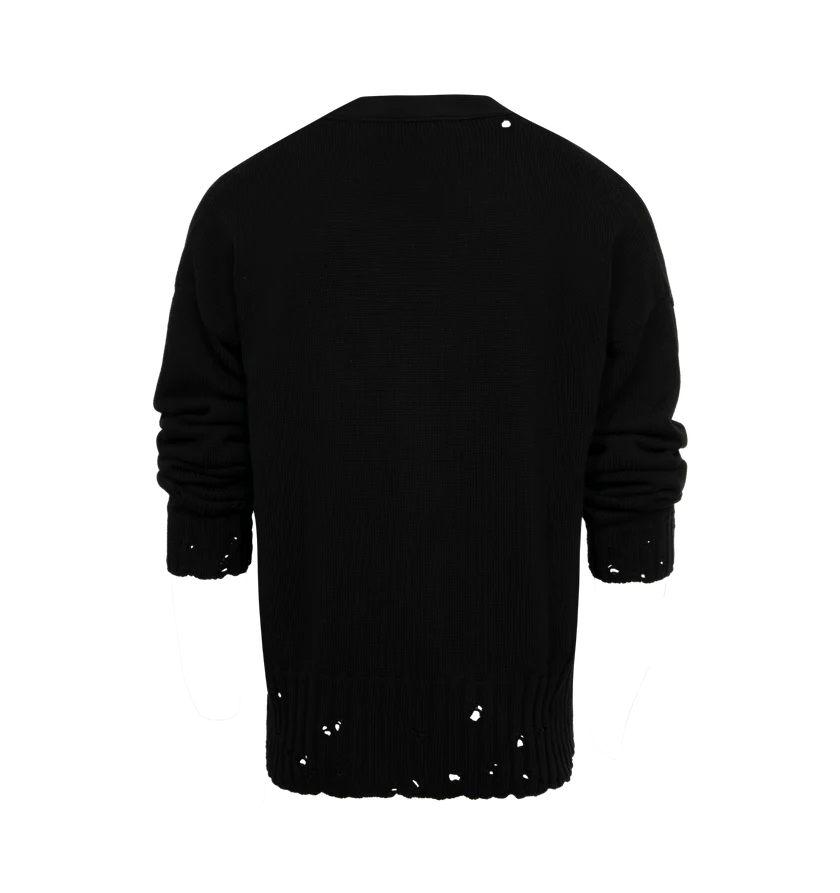Marni o1h1sh11224 Destroyed Cardigan in Black Size US XL / EU 56 / 4 - 2 Thumbnail