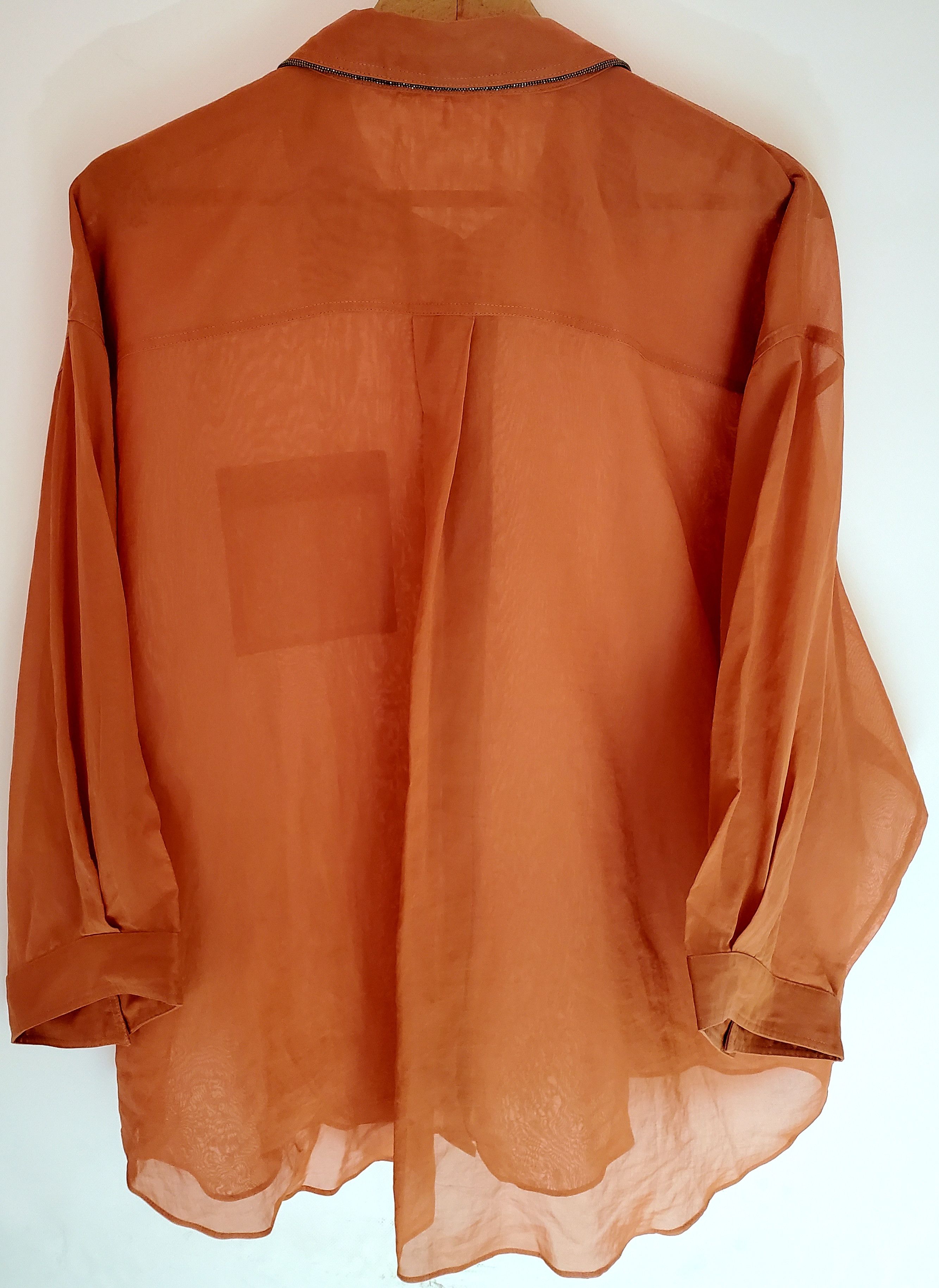 Brunello Cucinelli Brunello Cucinelli - Monili embellished cotton shirt perfect Size XL / US 12-14 / IT 48-50 - 6 Thumbnail