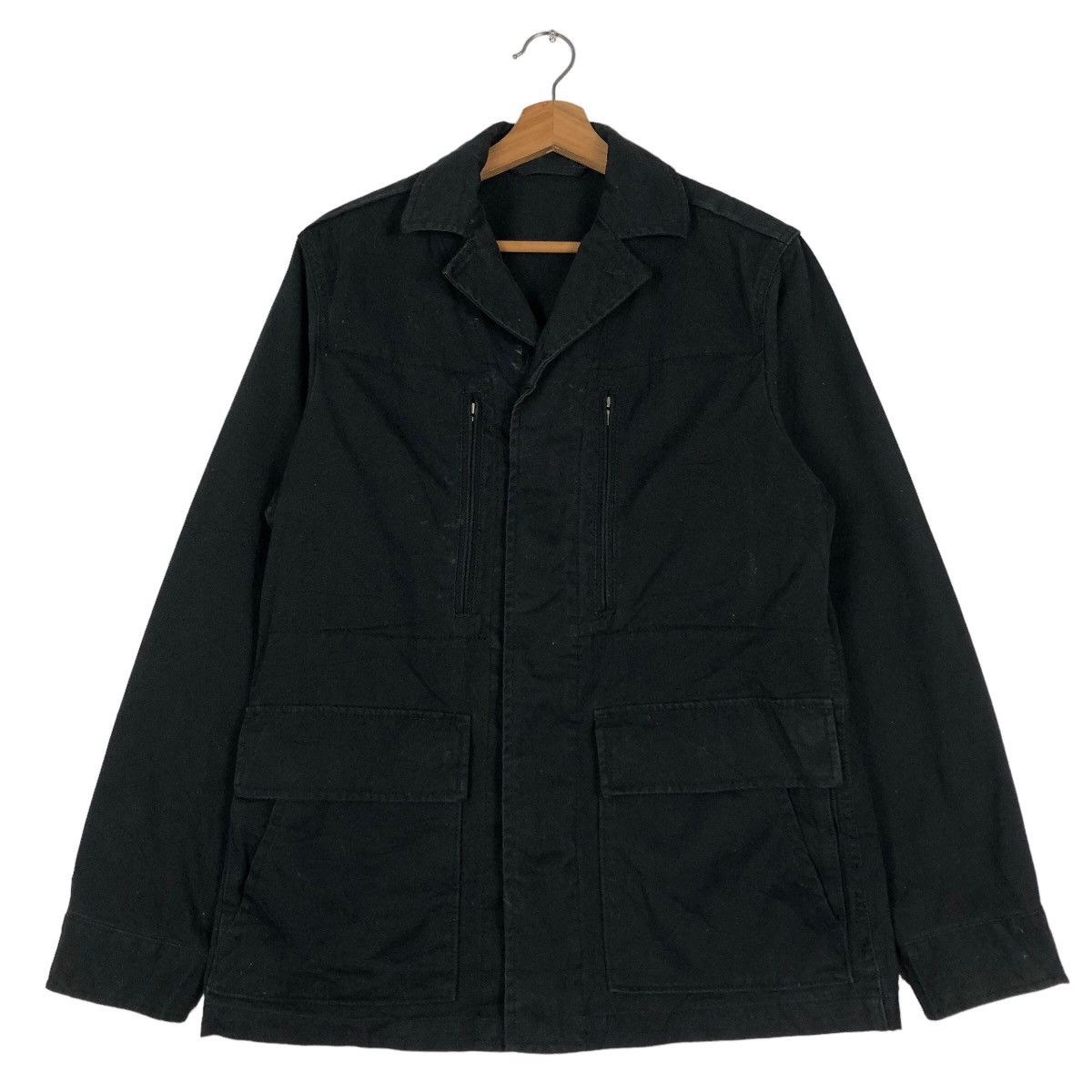 Japanese Brand 🔥Vintage Chore Jacket Rich Black Uniqlo Japan Issey Miyake Size US M / EU 48-50 / 2 - 1 Thumbnail