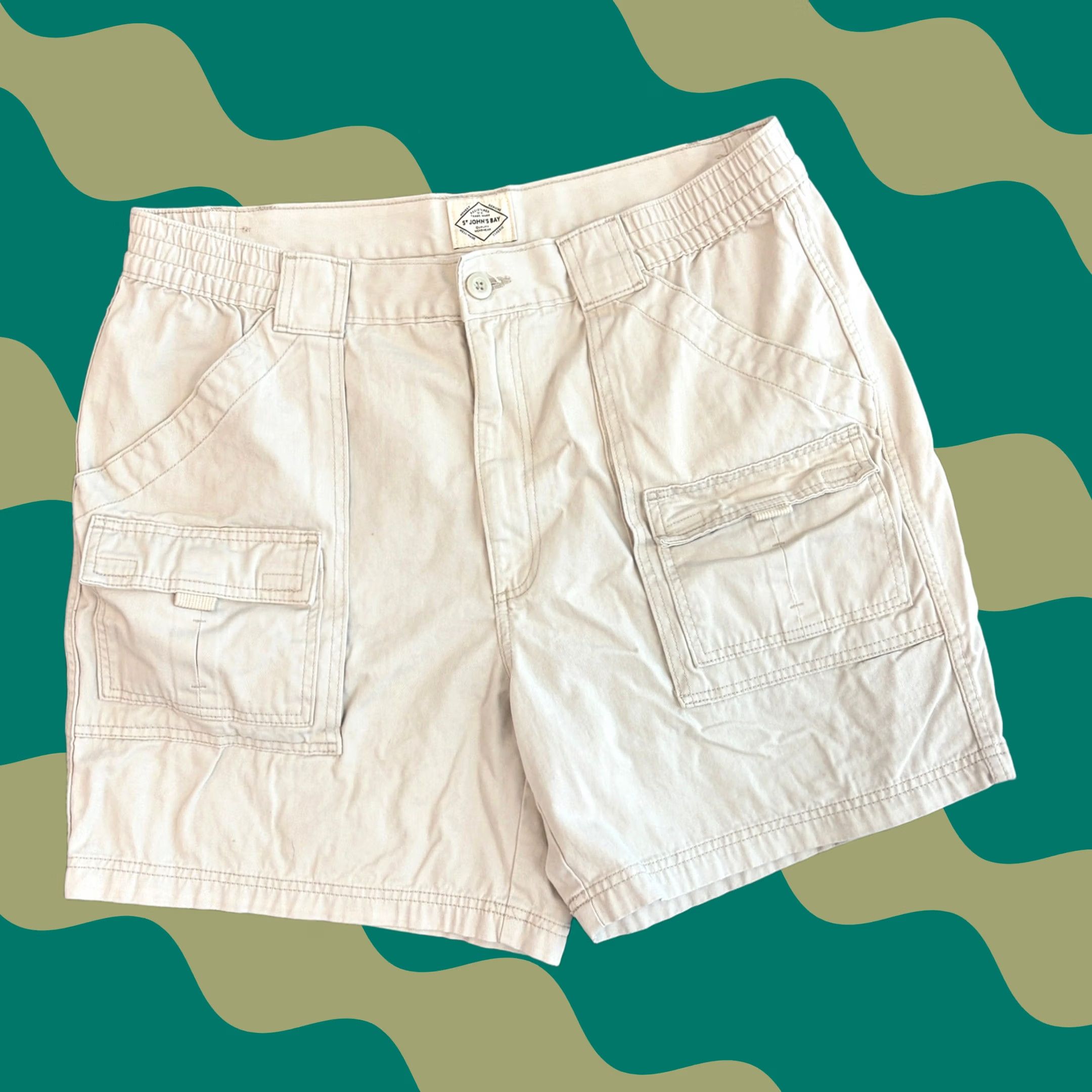 Vintage VINTAGE Nature Granola White Cargo Men Shorts St Johns Bay 38 M Regular XS? Size US 31 - 1 Thumbnail