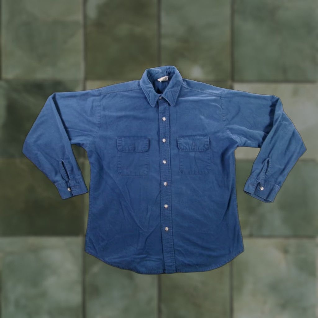 Vintage VINTAGE Five Brothers Men's Blue Workwear Shirt Long Sleeve Casual Utility Pockets 90s Mens Size US L / EU 52-54 / 3 - 1 Thumbnail
