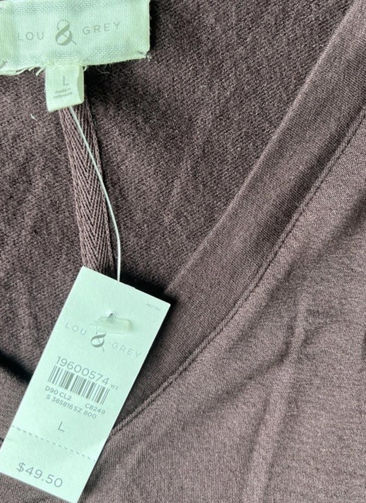 Designer Lou & Grey Long Sleeve Burgundy Top Sz L Size L / US 10 / IT 46 - 3 Thumbnail