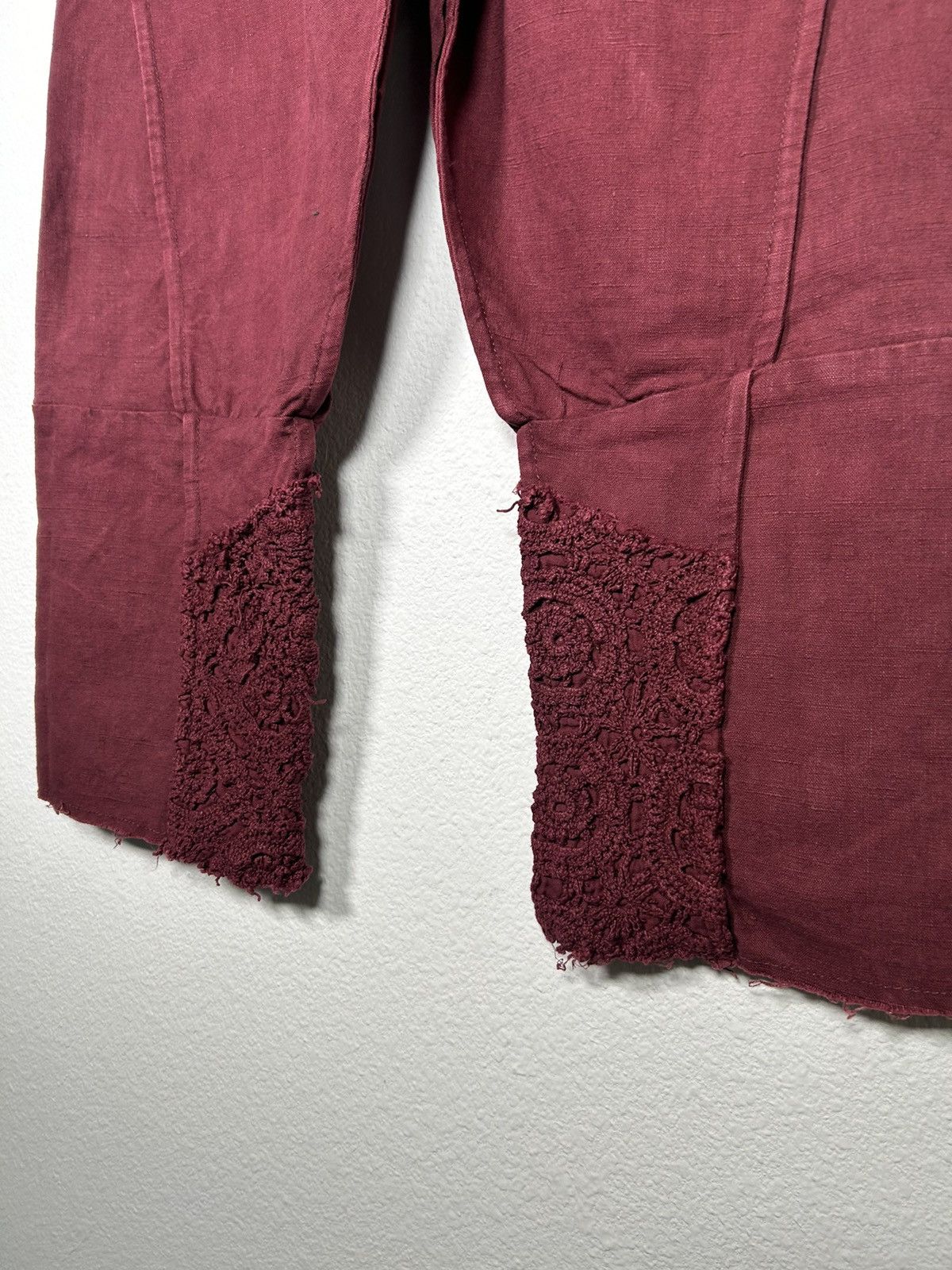 By Walid 1/1 Patchwork Crochet Cropped Pants Size US 30 / EU 46 - 3 Thumbnail