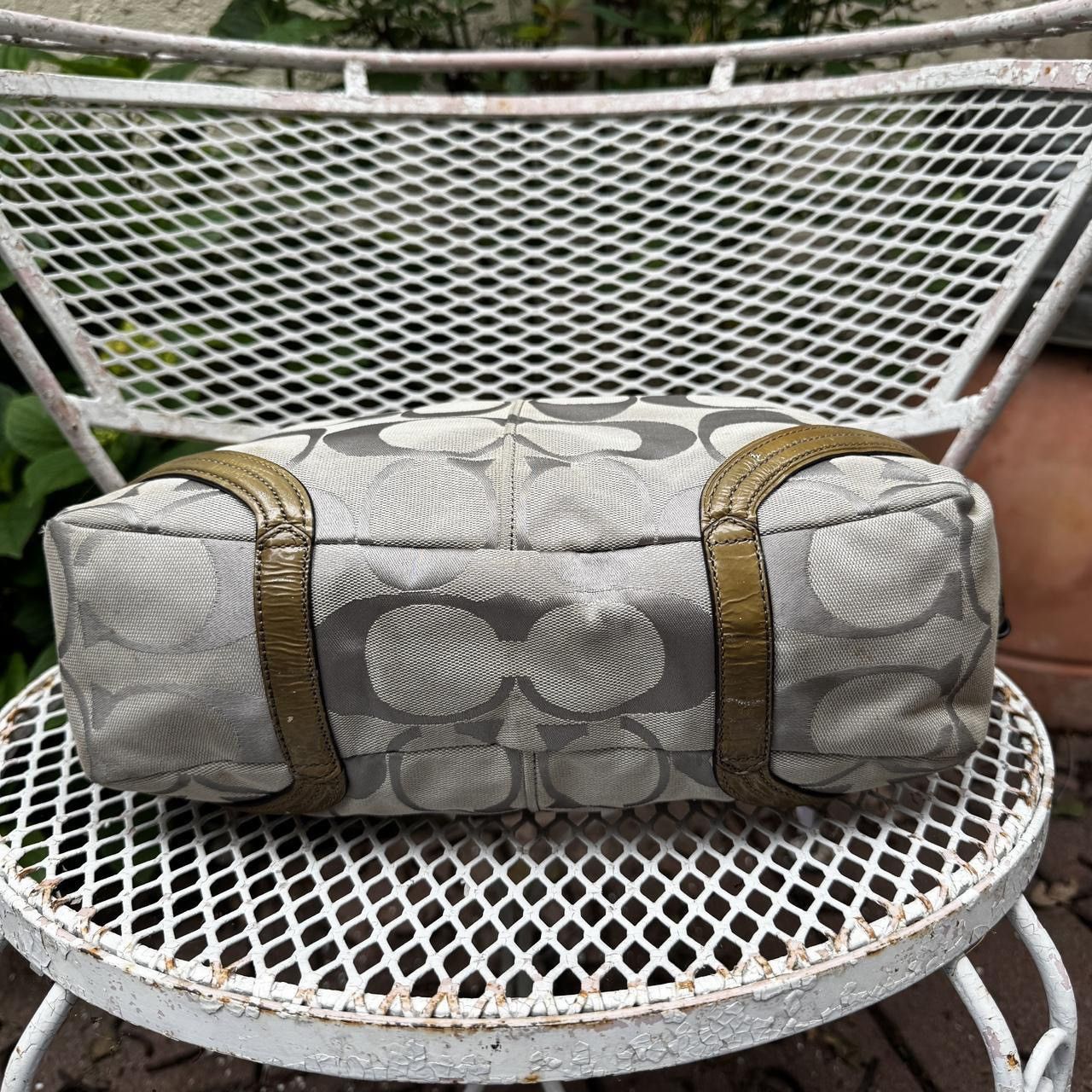 Coach Y2K Grey/Green Slouchy Coach Monogramed Shoulder Bag Size ONE SIZE - 3 Thumbnail