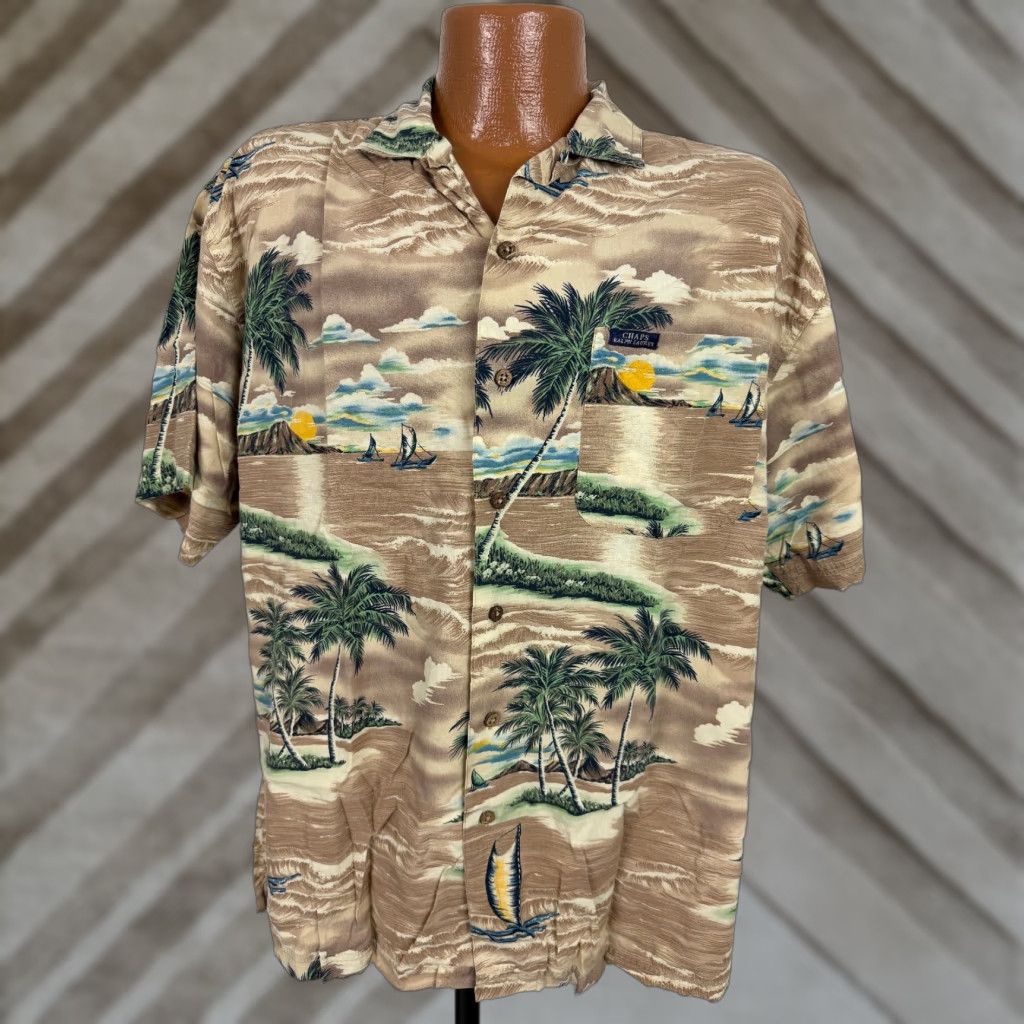 Chaps VINTAGE Chaps Hawaiian Shirt Mens Large 90s Beach Nautical Hipster Tropical Button-Up Size US L / EU 52-54 / 3 - 1 Thumbnail