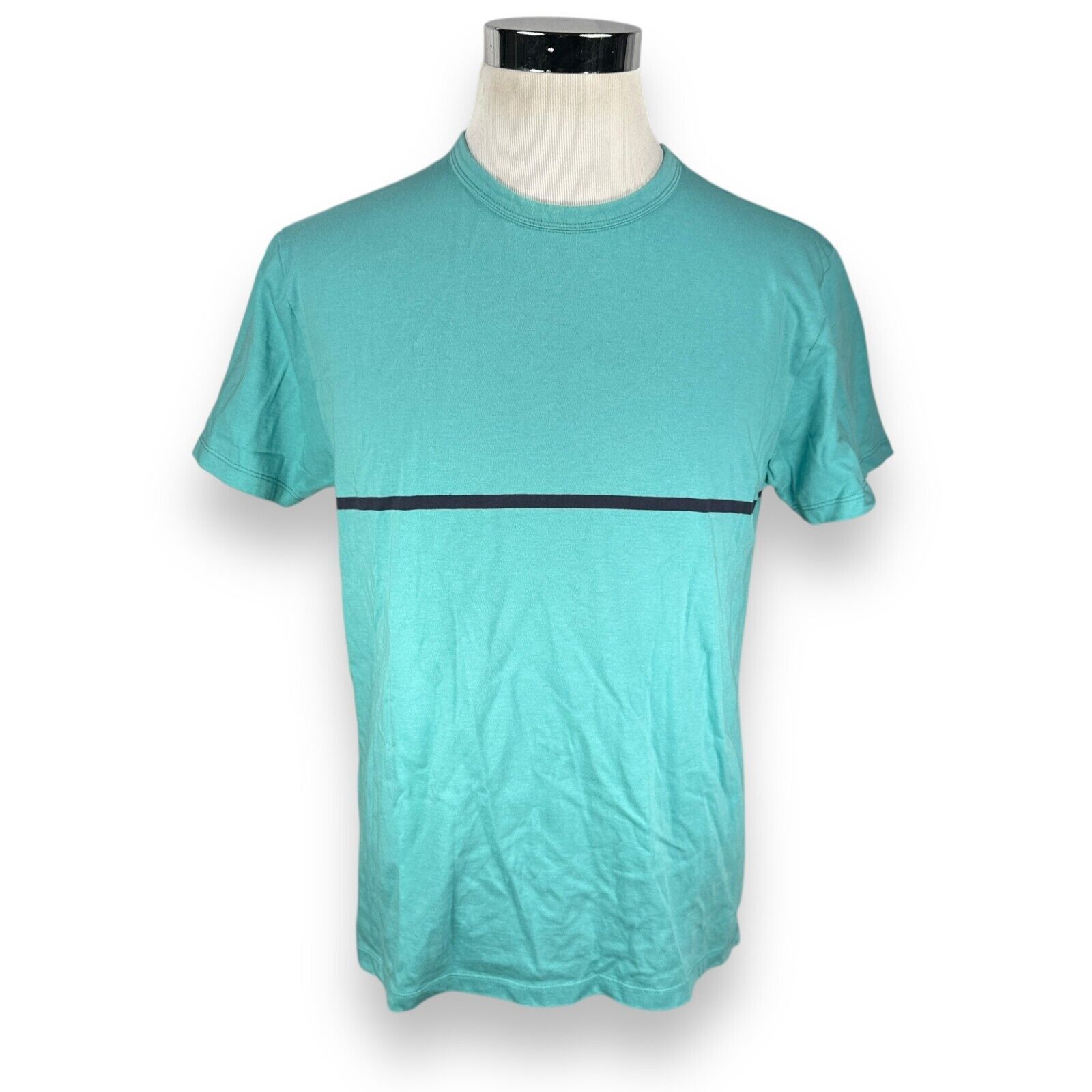 Todd Snyder Todd Snyder T-Shirt Men’s Large Aqua Blue Stripe Pullover Size US L / EU 52-54 / 3 - 1 Thumbnail