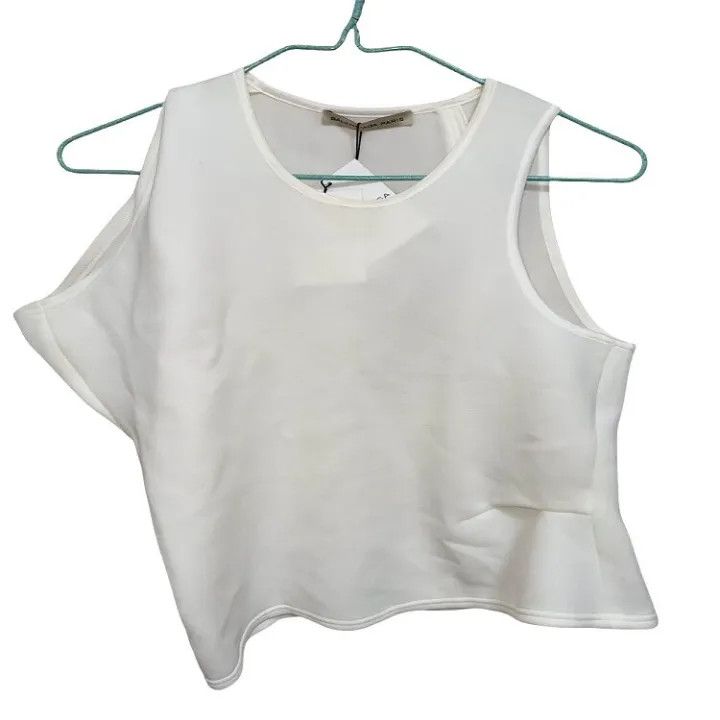 Balenciaga Balenciaga Simple Irregular White Vest Size US S / EU 44-46 / 1 - 1 Thumbnail