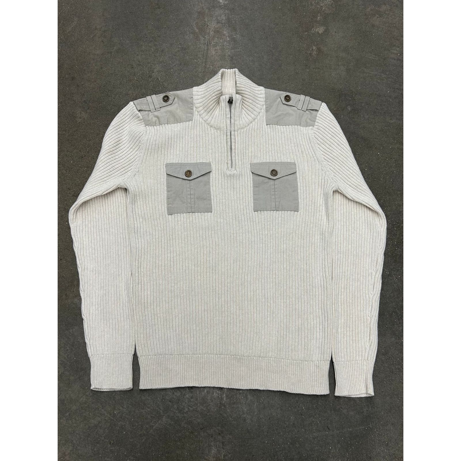American Rag Vintage American Rag Qtr. Zip Cargo Sweater Size US XL / EU 56 / 4 - 1 Thumbnail