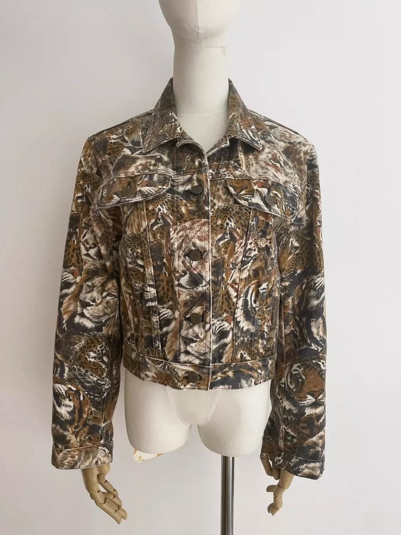 Kenzo Kenzo Denim Jacket with Animal Print Design- DMC Size US M / EU 48-50 / 2 - 1 Thumbnail