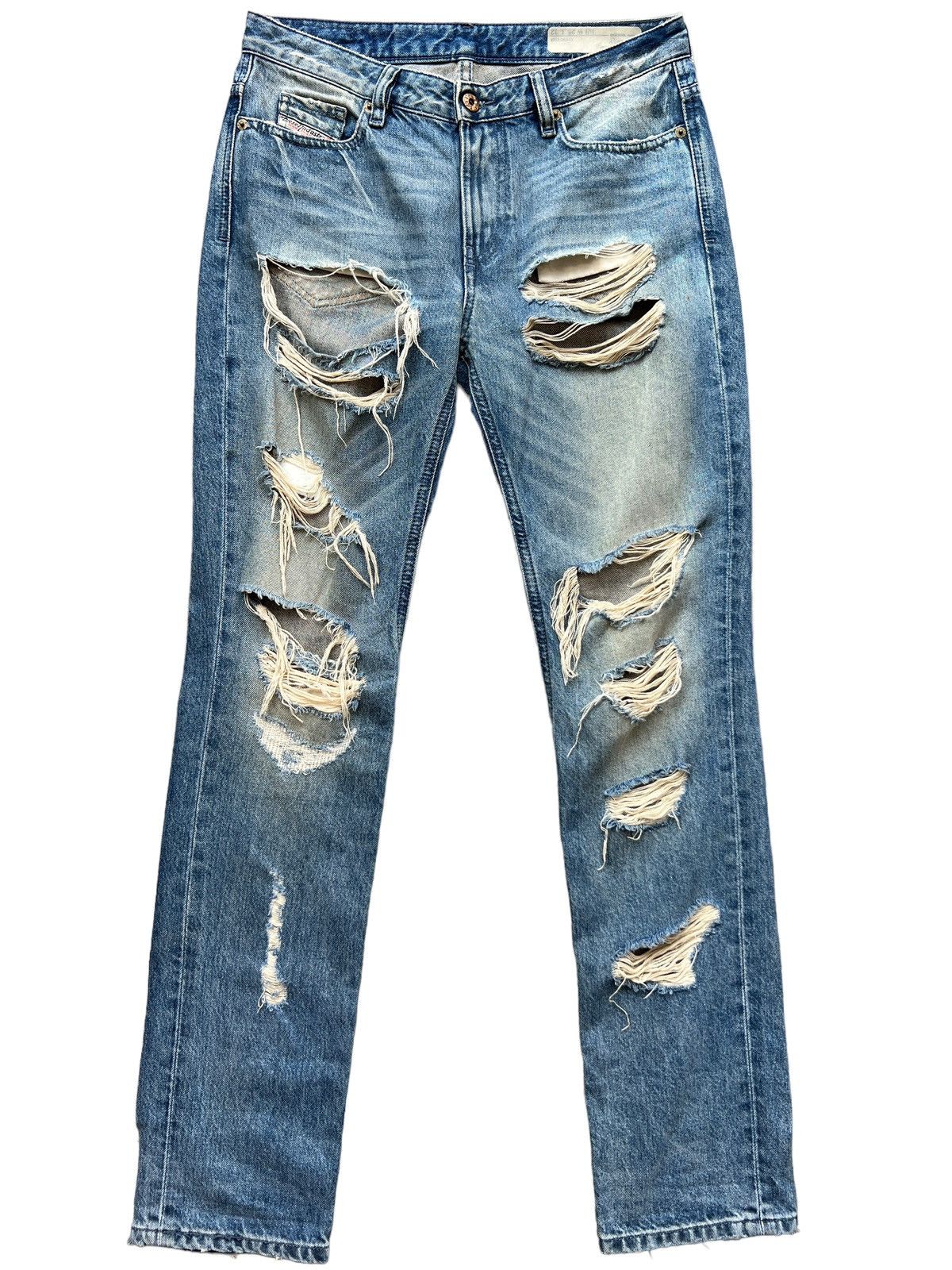 Diesel 💥Rare💥 Diesel Distressed Ripped Thrashed Denim Jeans 31x31.5 Size US 31 - 2 Thumbnail