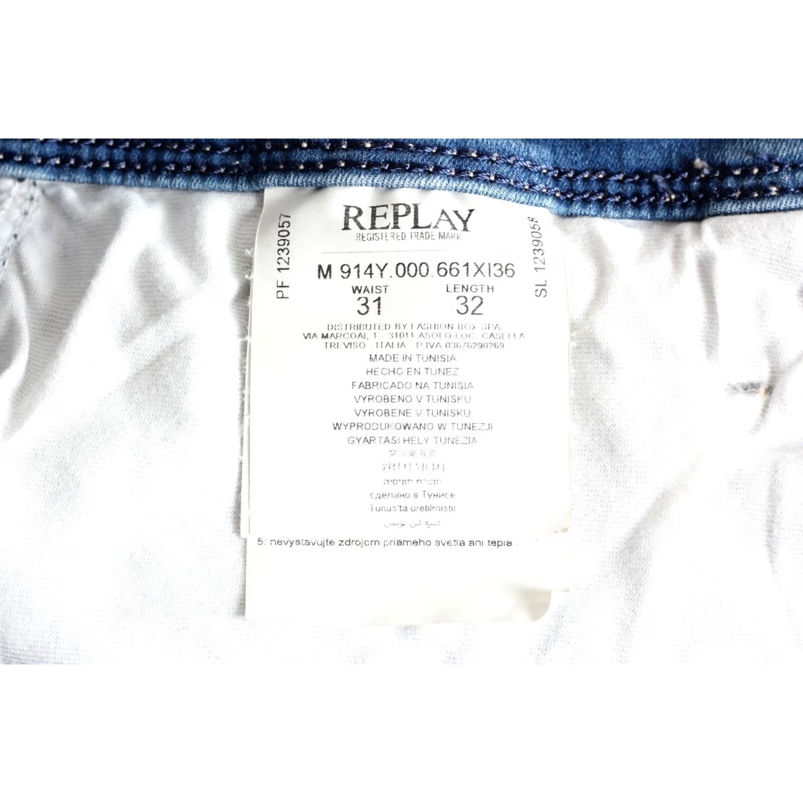 Replay Replay ANBASS Jeans Men Size W31 L32 Blue Slim Fit HYPERFLEX X-LITE RE-USED Size US 31 - 7 Thumbnail