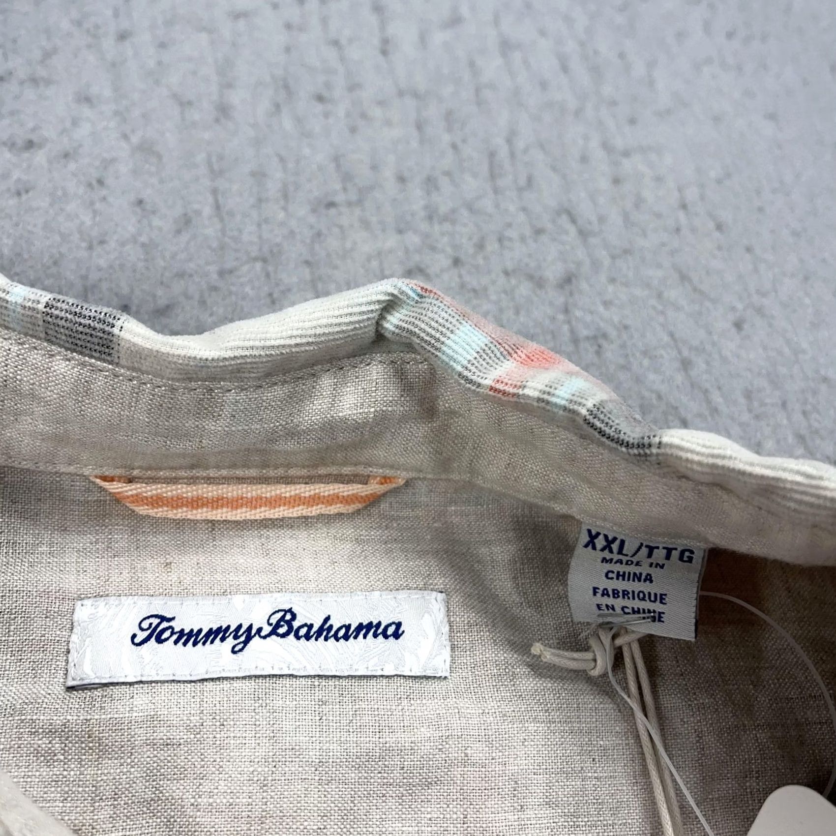 Tommy Bahama Tommy Bahama Shirt Mens 2XL Beige Plaid Corr-Chella Cotton Long Sleeve NWT Size US XXL / EU 58 / 5 - 6 Thumbnail