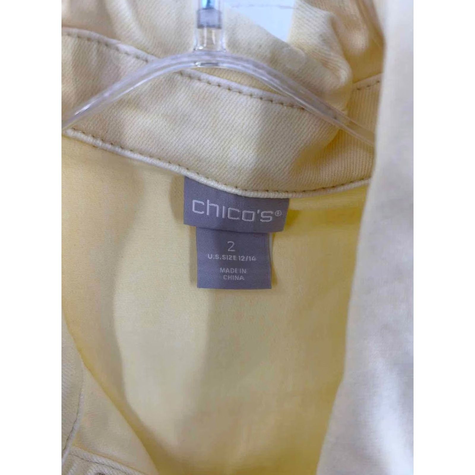 Vintage Chico's Yellow Jean Jacket Size 12/14 Plus Size 34" / US 12 / IT 48 - 3 Thumbnail