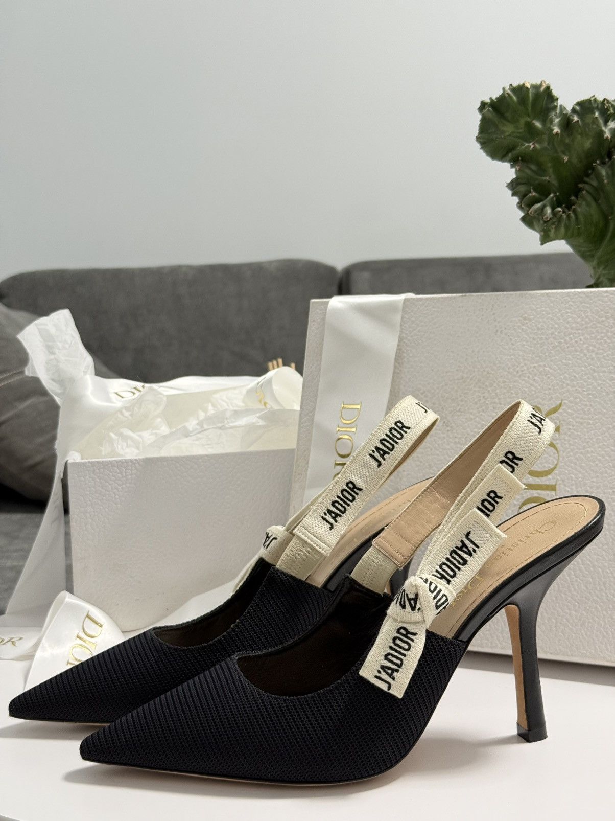 Dior Women's J'Adior Slingback Pumps Technical Fabric 100 Size US 9 / IT 39 - 6 Thumbnail