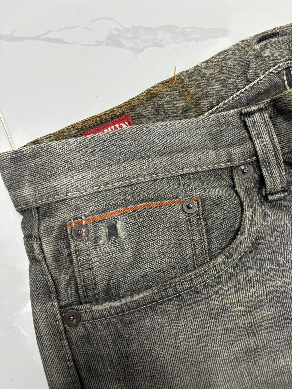 Edwin 🔥Rare Edwin Smoke Grey Clawmark Selvedge Denim Jeans Size US 30 / EU 46 - 8 Thumbnail