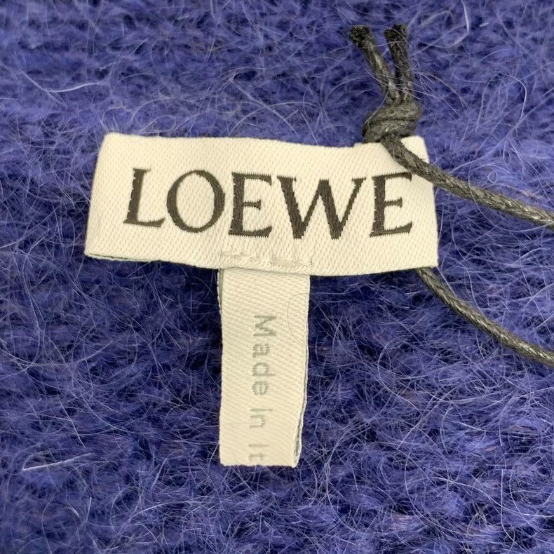 Loewe Loewe Dark blue polar bear embroidered horsehair V-neck lo Size M / US 6-8 / IT 42-44 - 6 Thumbnail