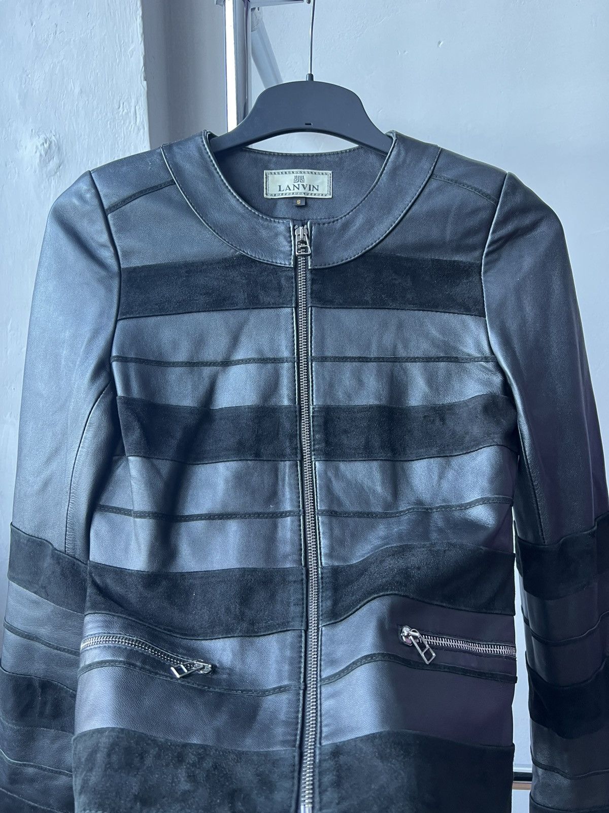 Lanvin AW 1990 RARE LANVIN ARCHIVAL BIKER LEATHER BLACK JACKET SZ S Size S / US 4 / IT 40 - 5 Thumbnail