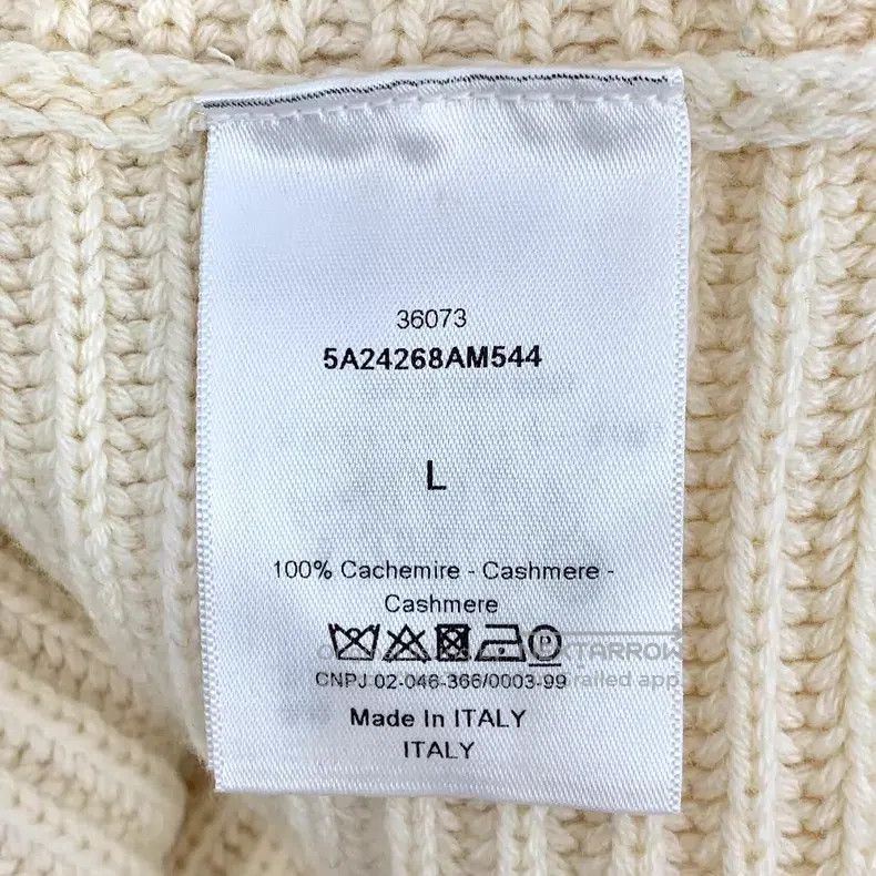 Dior Dior Beige cashmere irregular round-neck long-sleeved knit Size L / US 10 / IT 46 - 6 Thumbnail