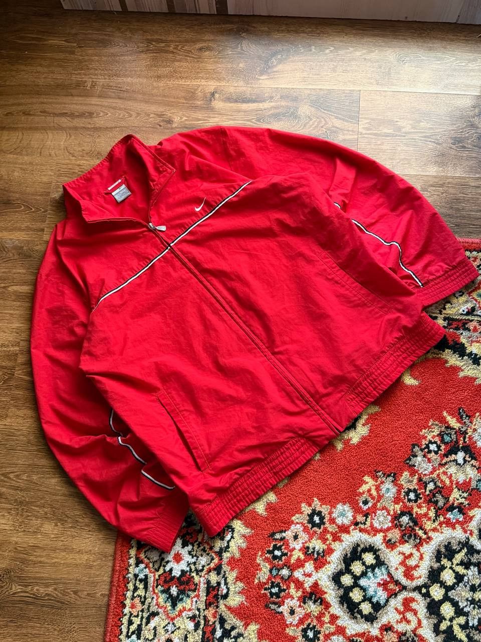 Nike Vintage 00's Nike Y2K Streetwear Drill Jacket Mini Swoosh Size US L / EU 52-54 / 3 - 5 Thumbnail