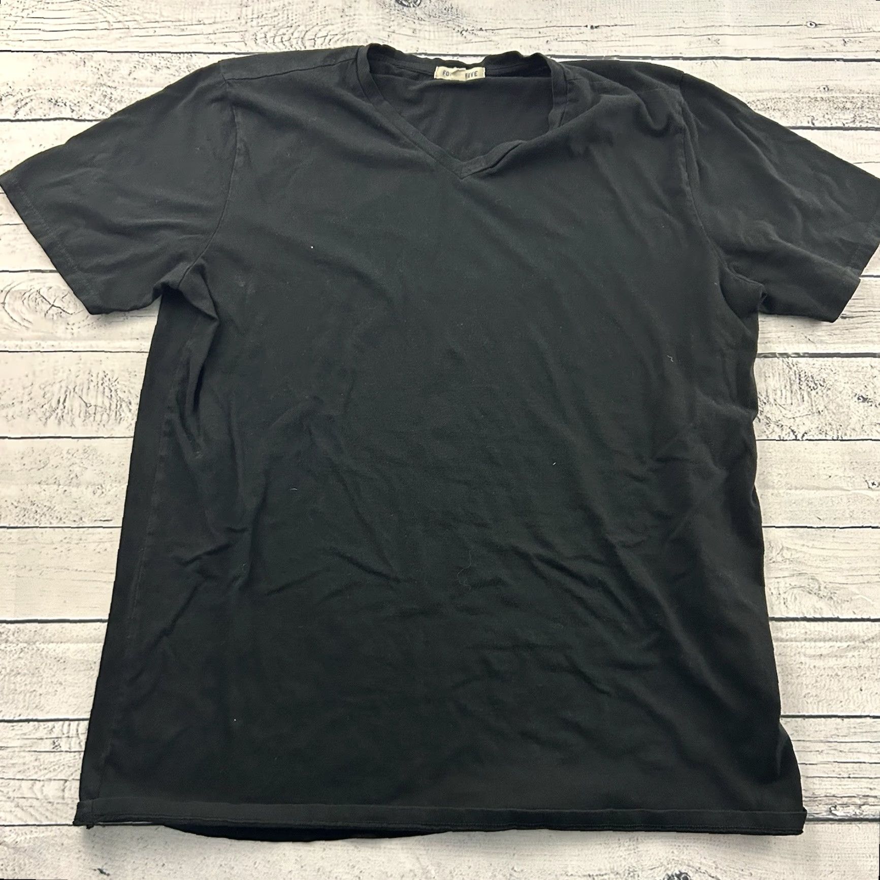 Vintage Forty Five Short Sleeve V-Neck T-Shirt Men's XL Solid Black Size US XL / EU 56 / 4 - 2 Thumbnail