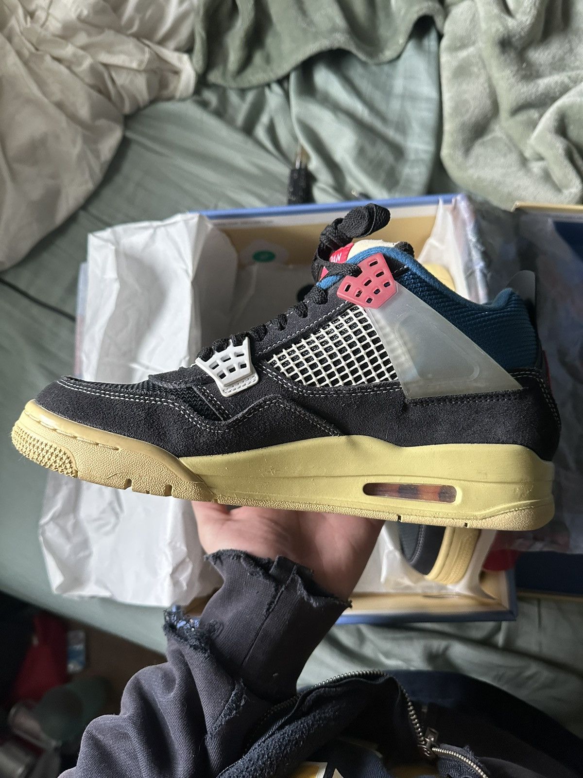 Jordan Brand × Nike × Union LA Union LA x Air Jordan J4 Off Noir Size US 9 / EU 42 - 3 Thumbnail