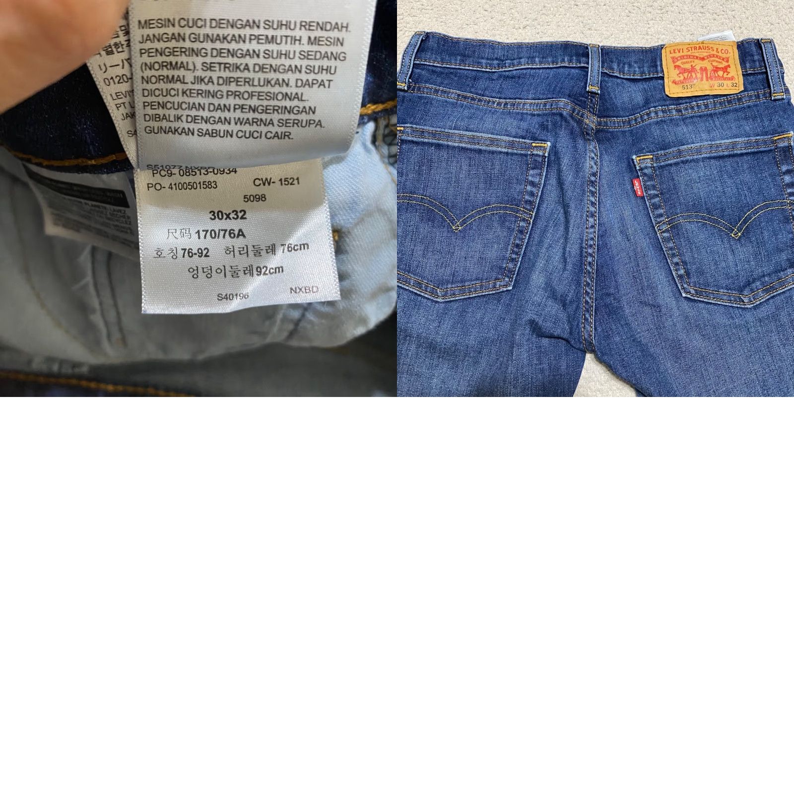 Levi's Levi's 513 Mens Jeans Slim Blue Denim Medium Wash Straight Mid Rise 30x32 Jeans Mens Size US 38 / EU 54 - 9 Thumbnail