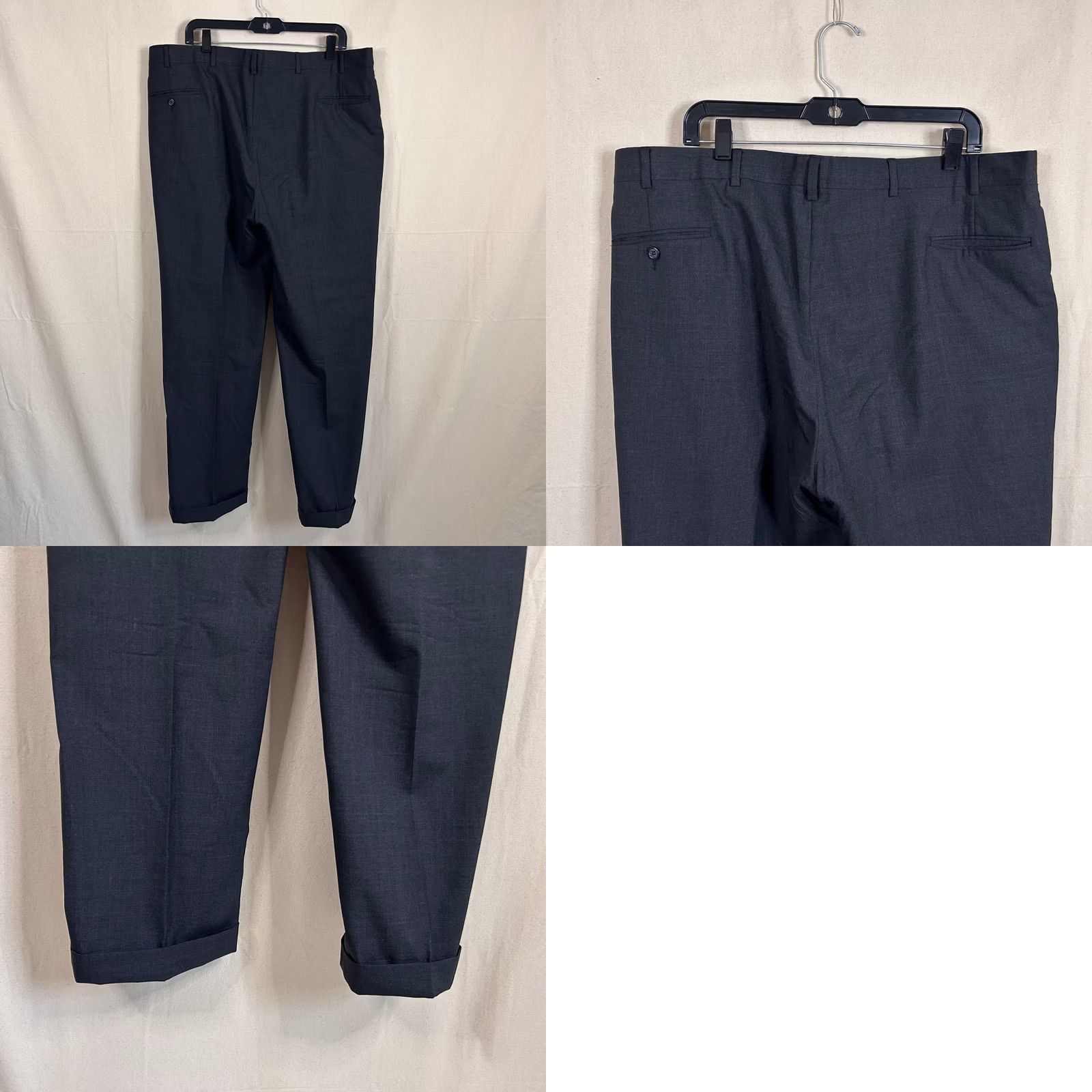 Jos. A. Bank Jos. A. Bank Suit 46R Charcoal Gray 100% Wool Two Button Vented Pleated Flat Front 40x30 Size 46R - 9 Thumbnail