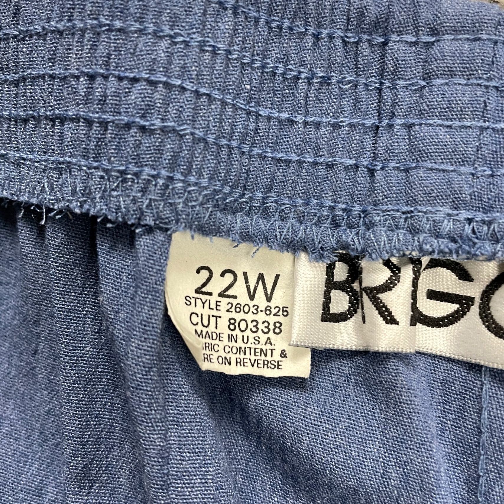 Vintage Briggs Dress Pants Women 22W Blue Tapered High Rise Elastic Waist 34x28 NWD New Size 34" / US 12 / IT 48 - 7 Thumbnail