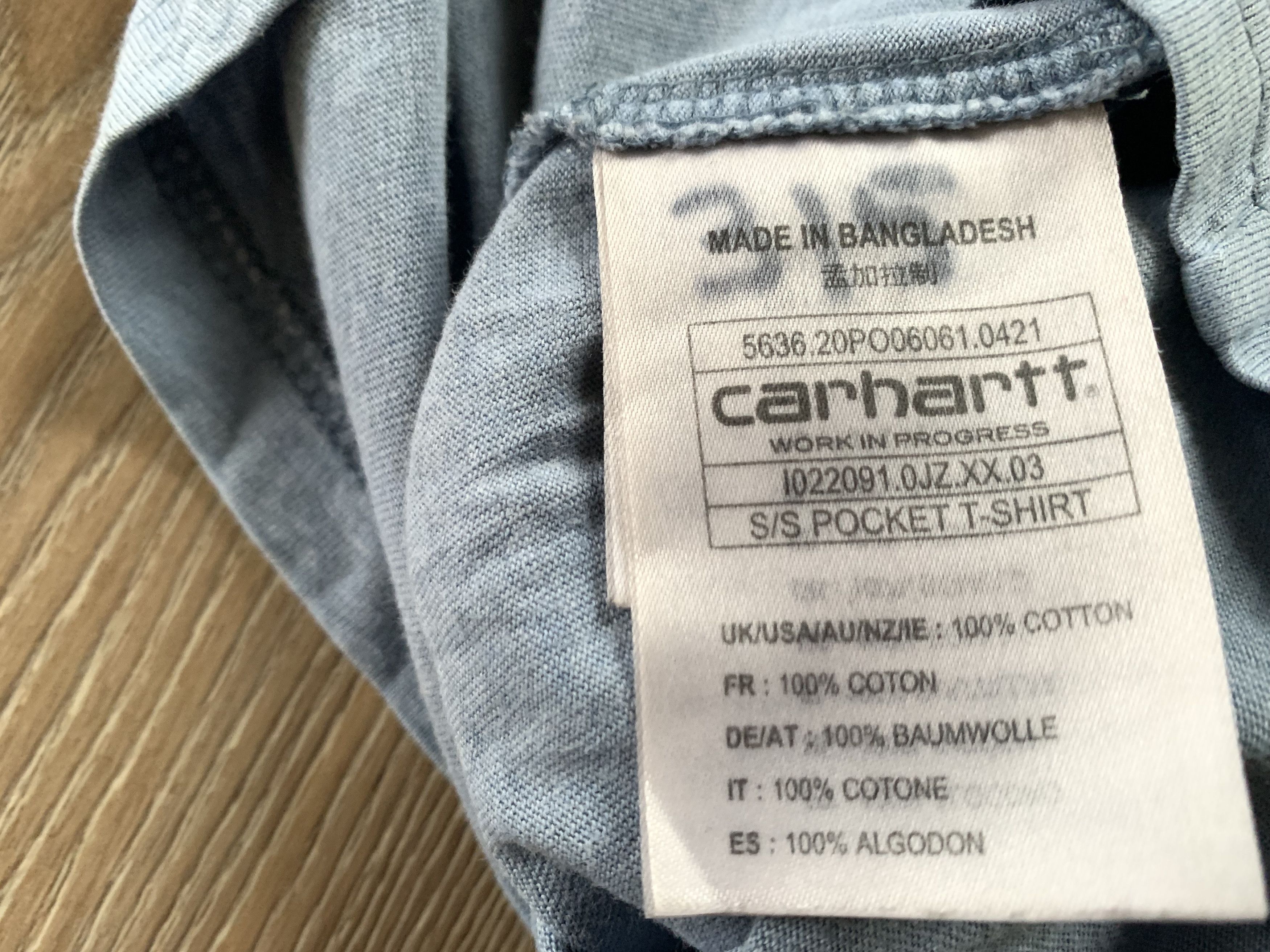 Carhartt × Vintage Vintage Carhartt Light Blue Pocket T-Shirt Size US S / EU 44-46 / 1 - 9 Thumbnail