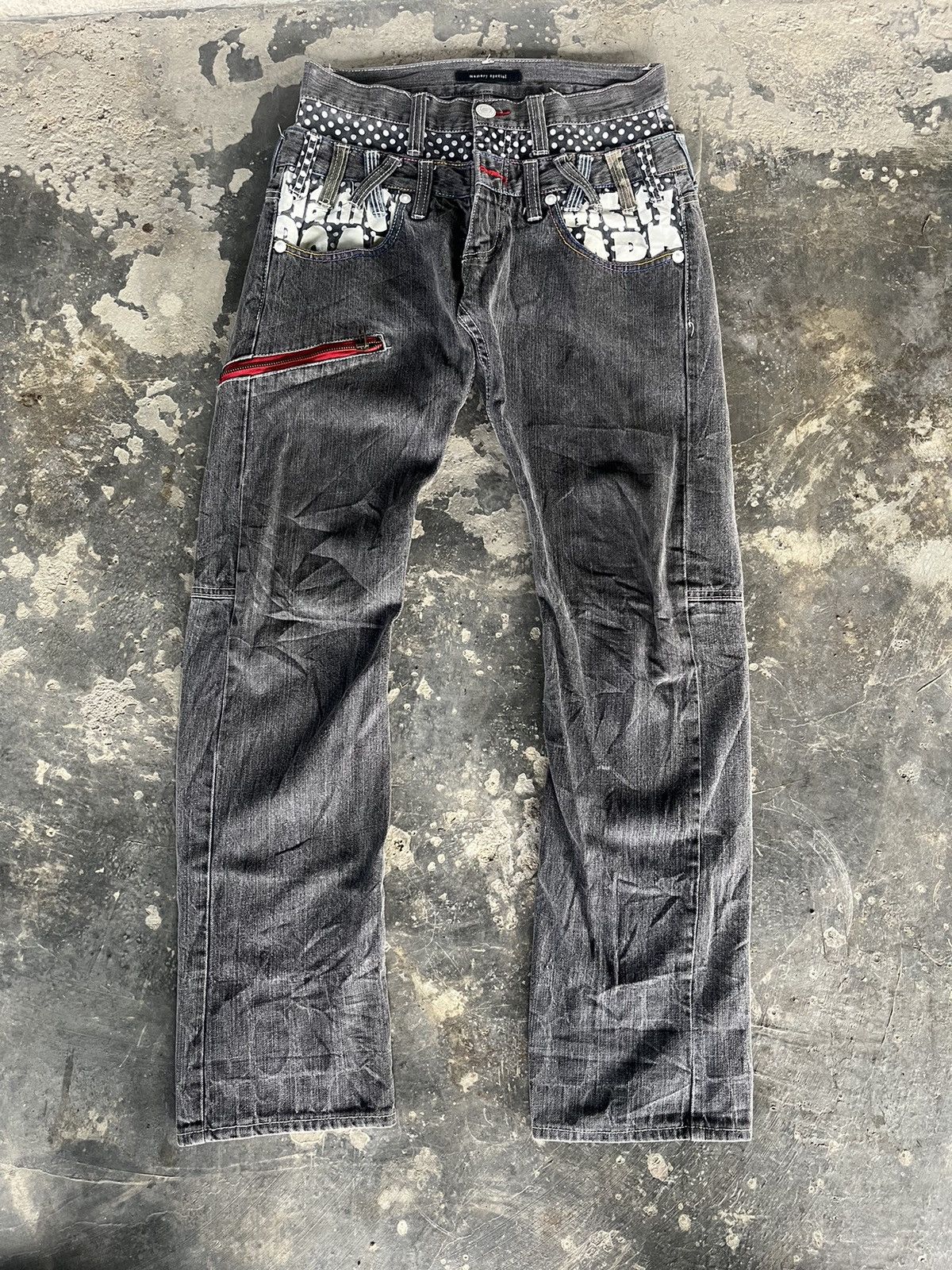 If Six Was Nine × Japanese Brand × Vintage Doublewaist Crazy Denim Size US 29 - 4 Thumbnail