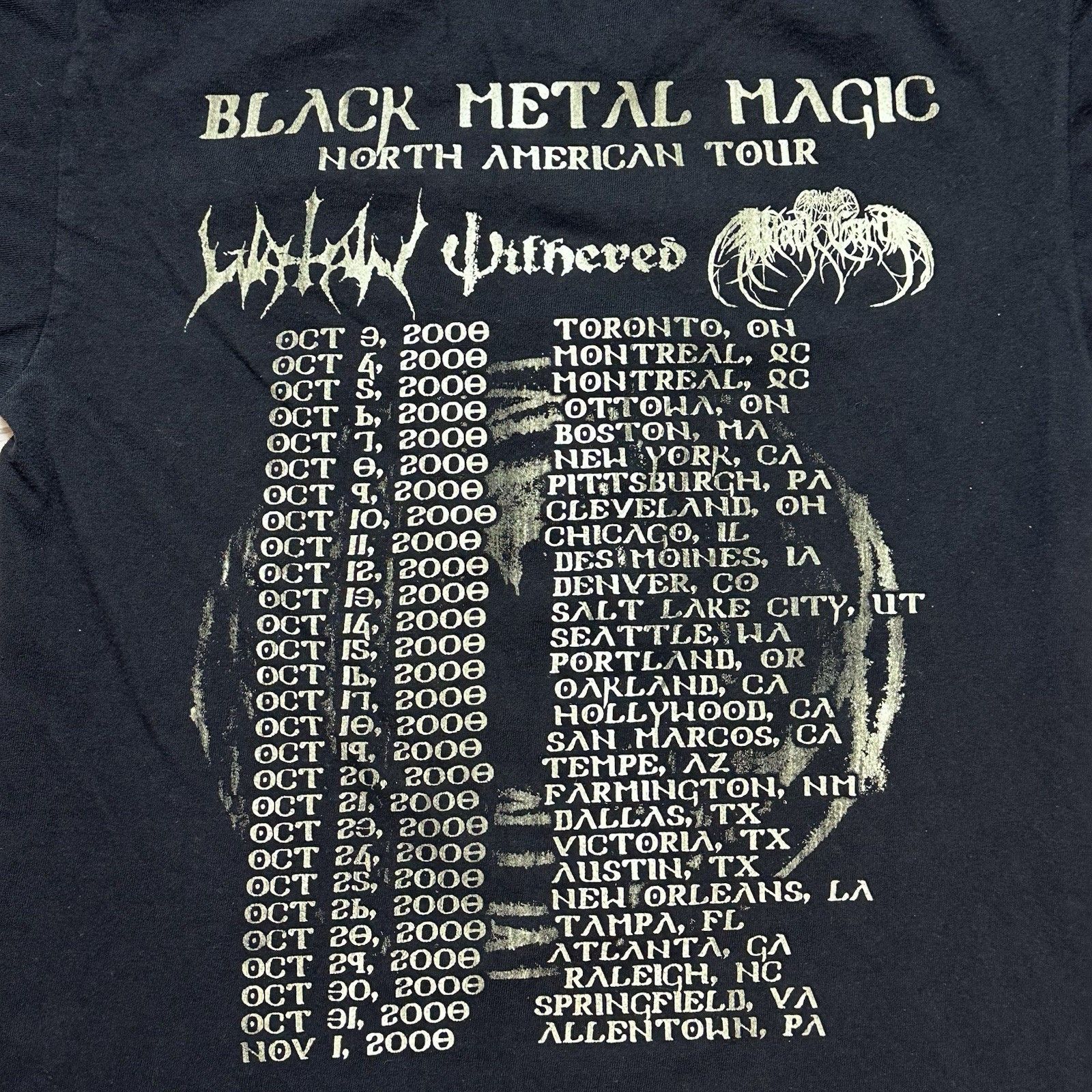 Anvil Withered Black Metal Magic North American Tour 2008 Band Tee Size US M / EU 48-50 / 2 - 10 Thumbnail