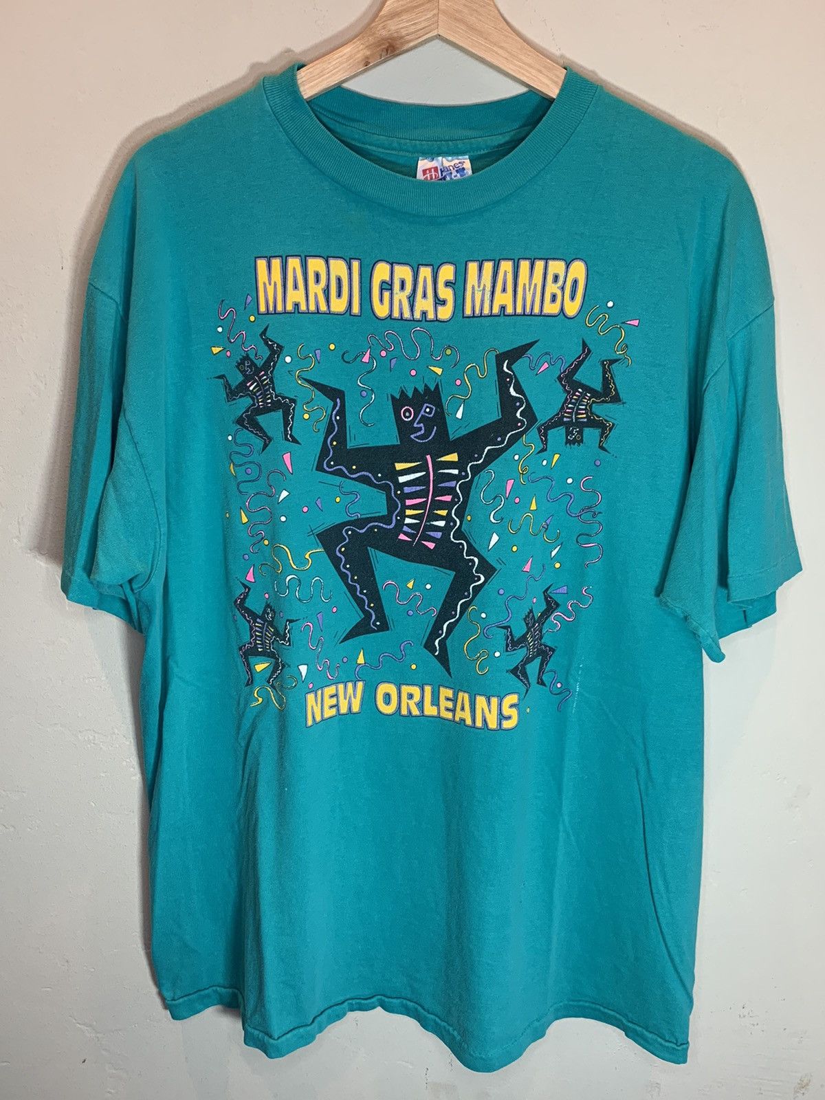 Vintage *RARE* Vintage 90’s Mardi Gras Mambo New Orleans Art T-Shirt Size US XL / EU 56 / 4 - 1 Thumbnail