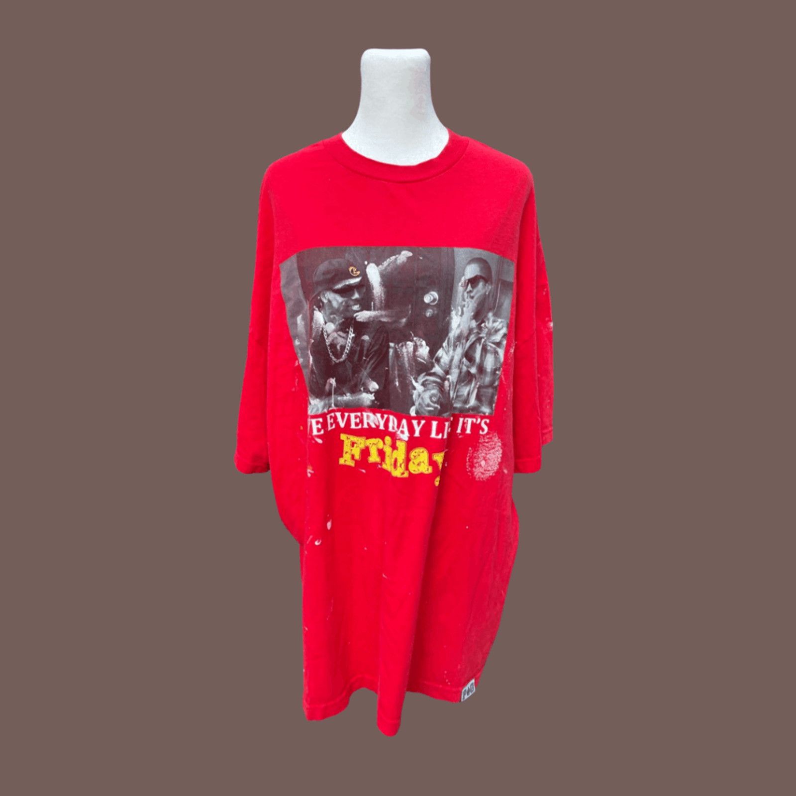 Vintage VTG Graphic Tee | PAG Red “Friday” Print | Y2K Distressed Size US XXL / EU 58 / 5 - 1 Thumbnail