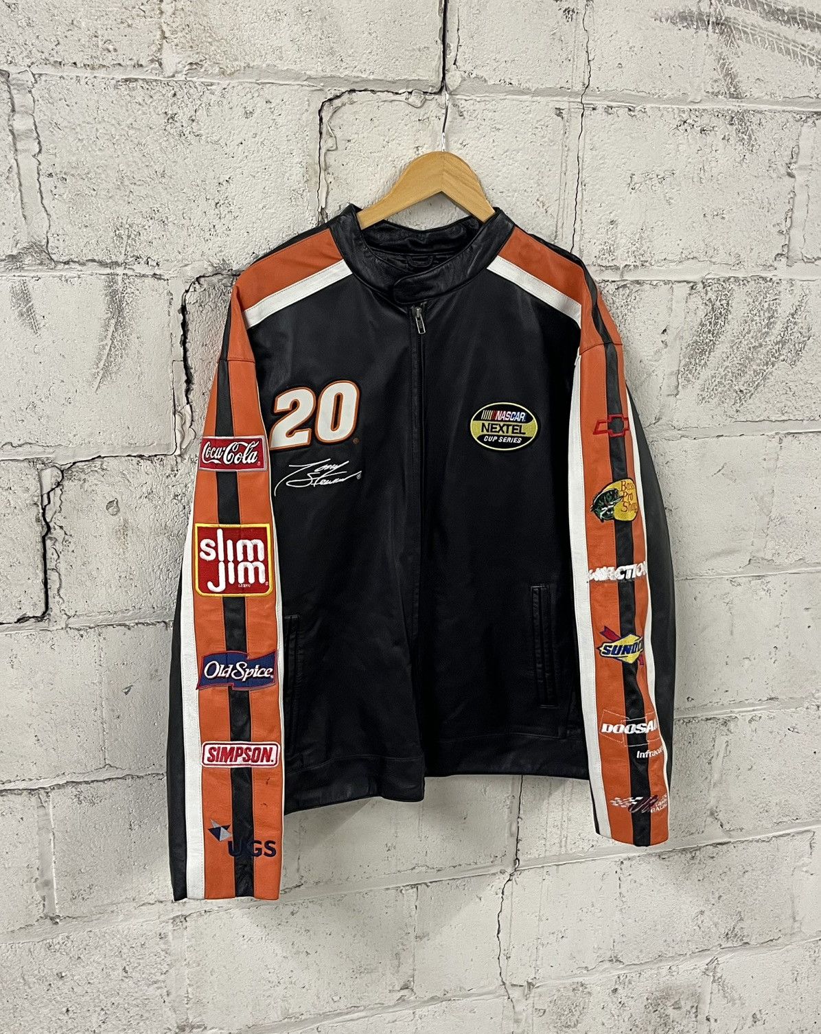 NASCAR Vintage nascar leather jacket streetwear hype rare 90s Size US XL / EU 56 / 4 - 1 Thumbnail