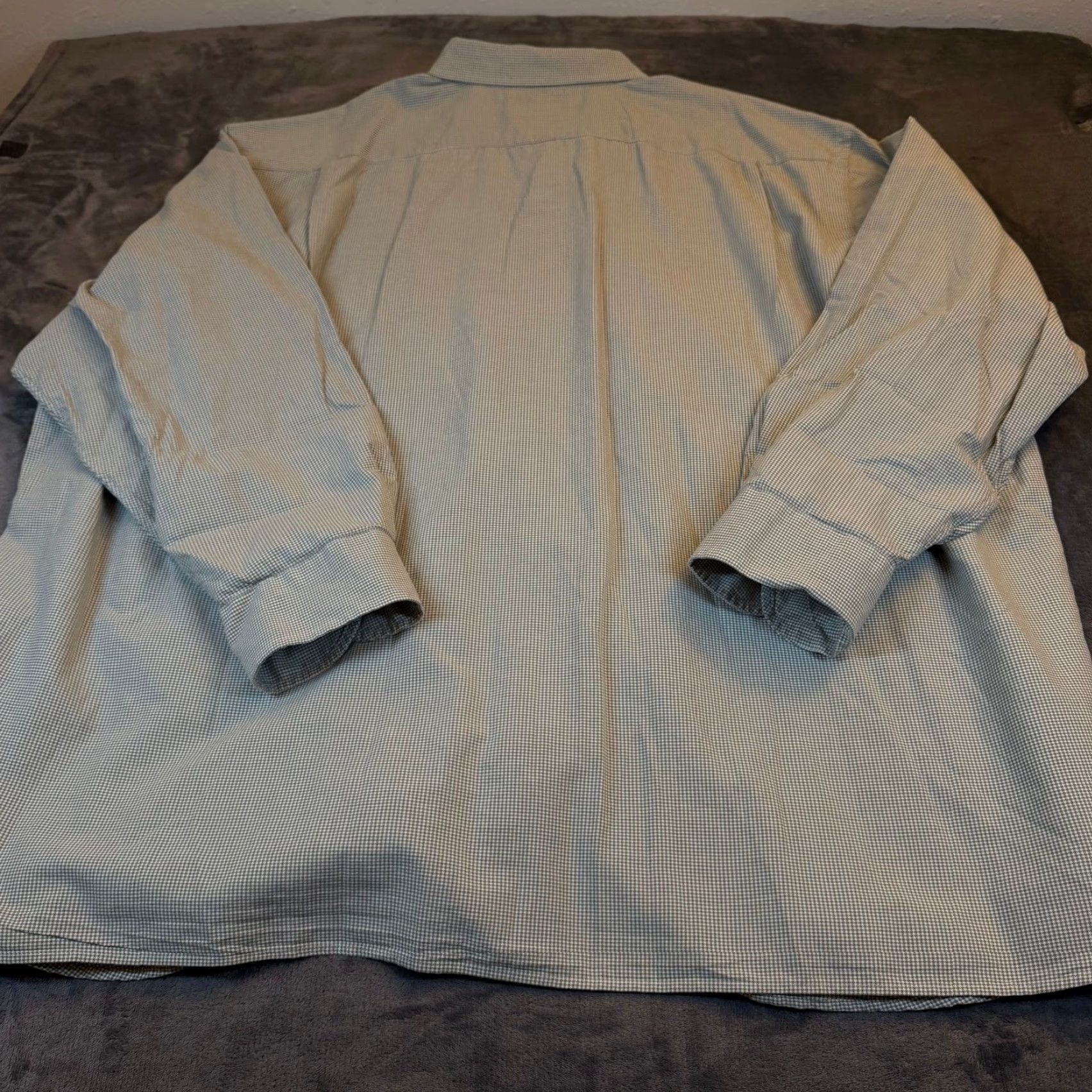 Cremieux Cremieux Shirt Green White Micro Houndstooth Cotton Button-Down Mens 4XB NWT Size US XXL / EU 58 / 5 - 5 Thumbnail