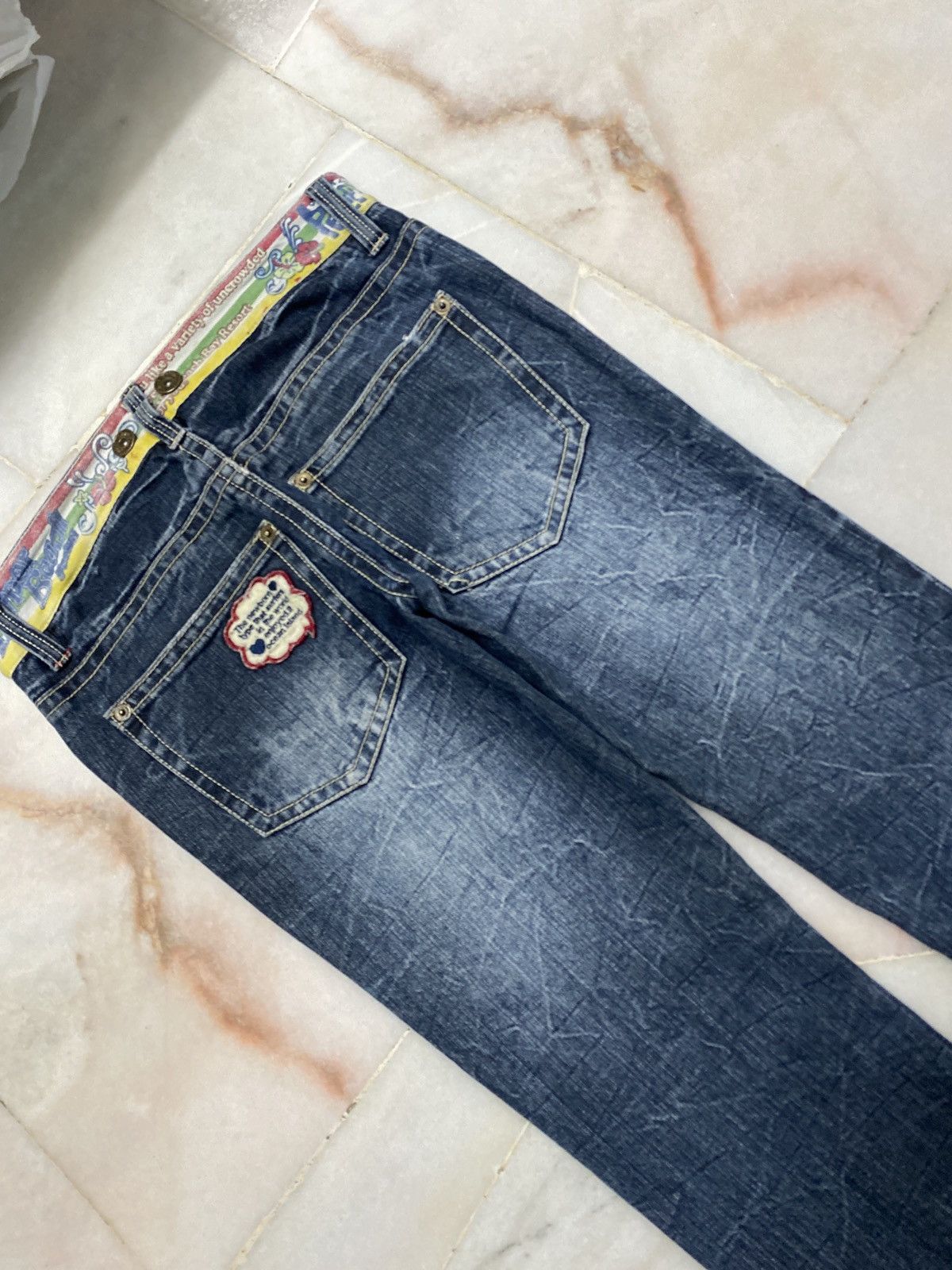 If Six Was Nine × Vintage 💥Vintage 90s Style Hyper Beach Stone Wash Patch Jeans Rare Size US 30 / EU 46 - 17 Thumbnail