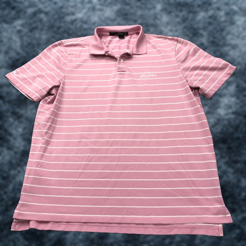 RLX Ralph Lauren RLX Ralph Lauren Polo Shirt Mens Large Pink Striped Golf Stretch Polo Shirt - RLX Polo Golf Sports Activewear Casual Mens Large Pink Size US L / EU 52-54 / 3 - 1 Thumbnail