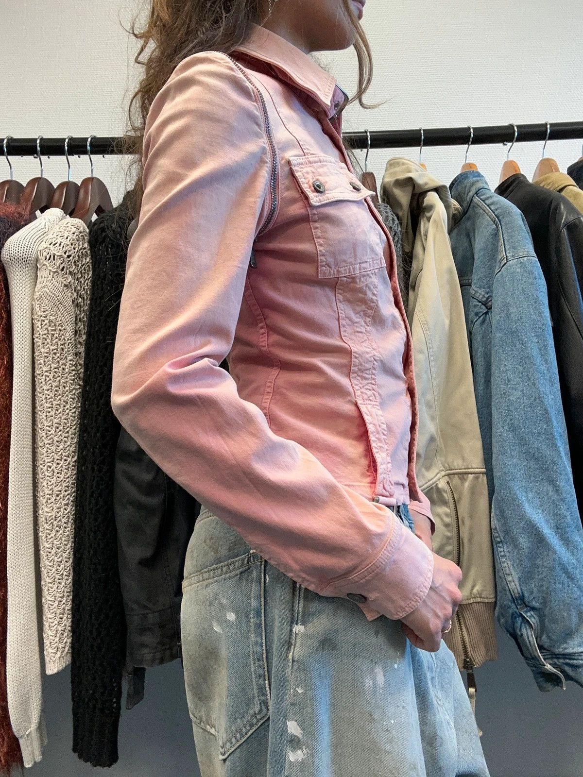 Dolce & Gabbana Dolce Gabbana SS2004 Detachable Pink Faded Zip Denim Jacket Size S / US 4 / IT 40 - 3 Thumbnail