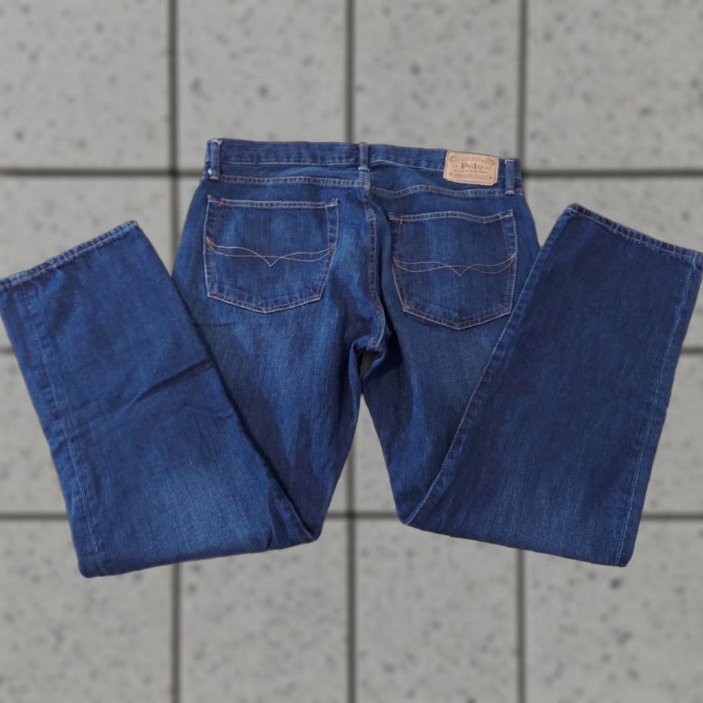 Polo Ralph Lauren Jeans Mens Denim 35x32 36x30 Stretch Classic Straight Blue Pants