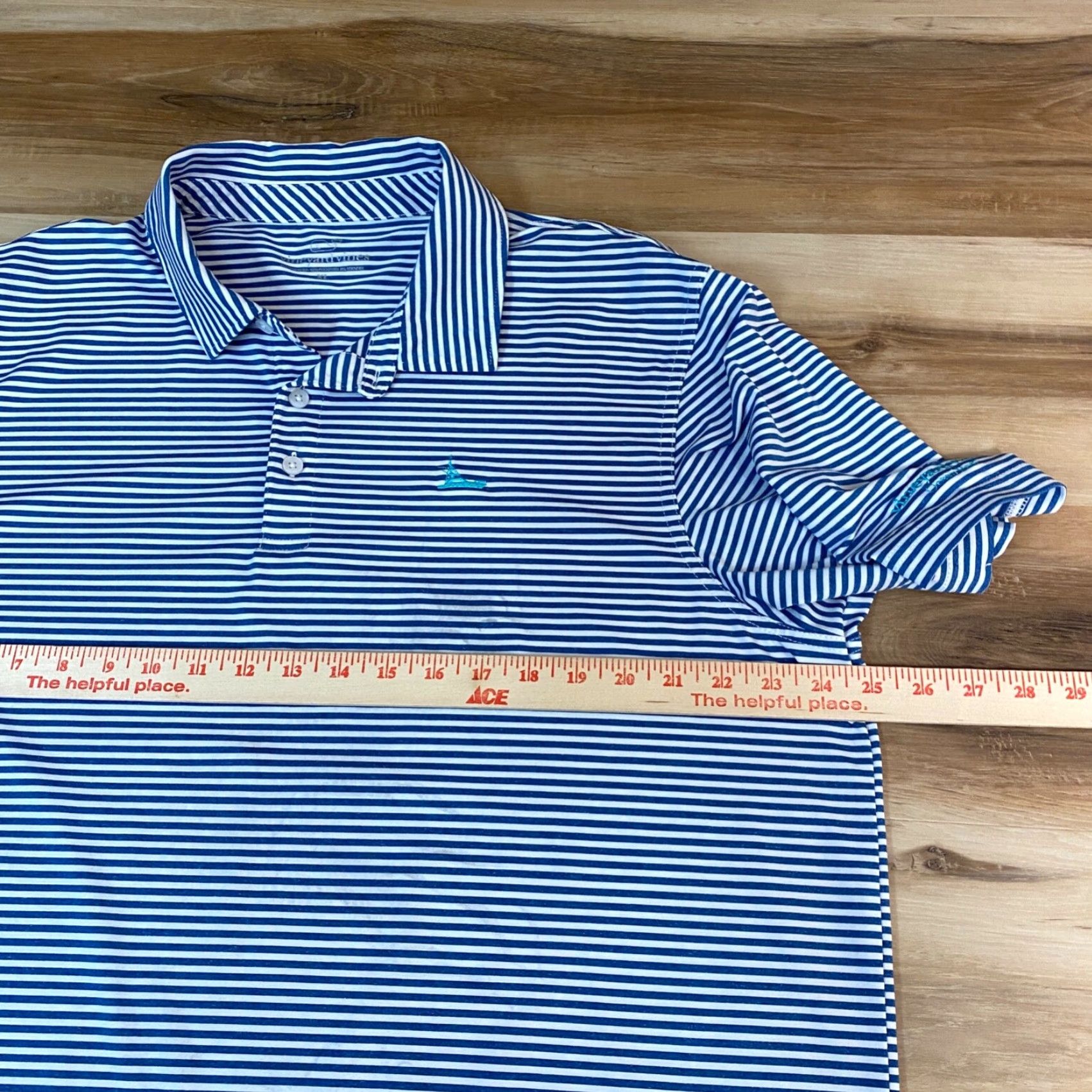 Vineyard Vines Vineyard Vines Polo Shirt Mens XL Performance Blue Striped Short Sleeve Polo Shirt XL Blue Men's Golf Crewneck? Size US XL / EU 56 / 4 - 7 Thumbnail