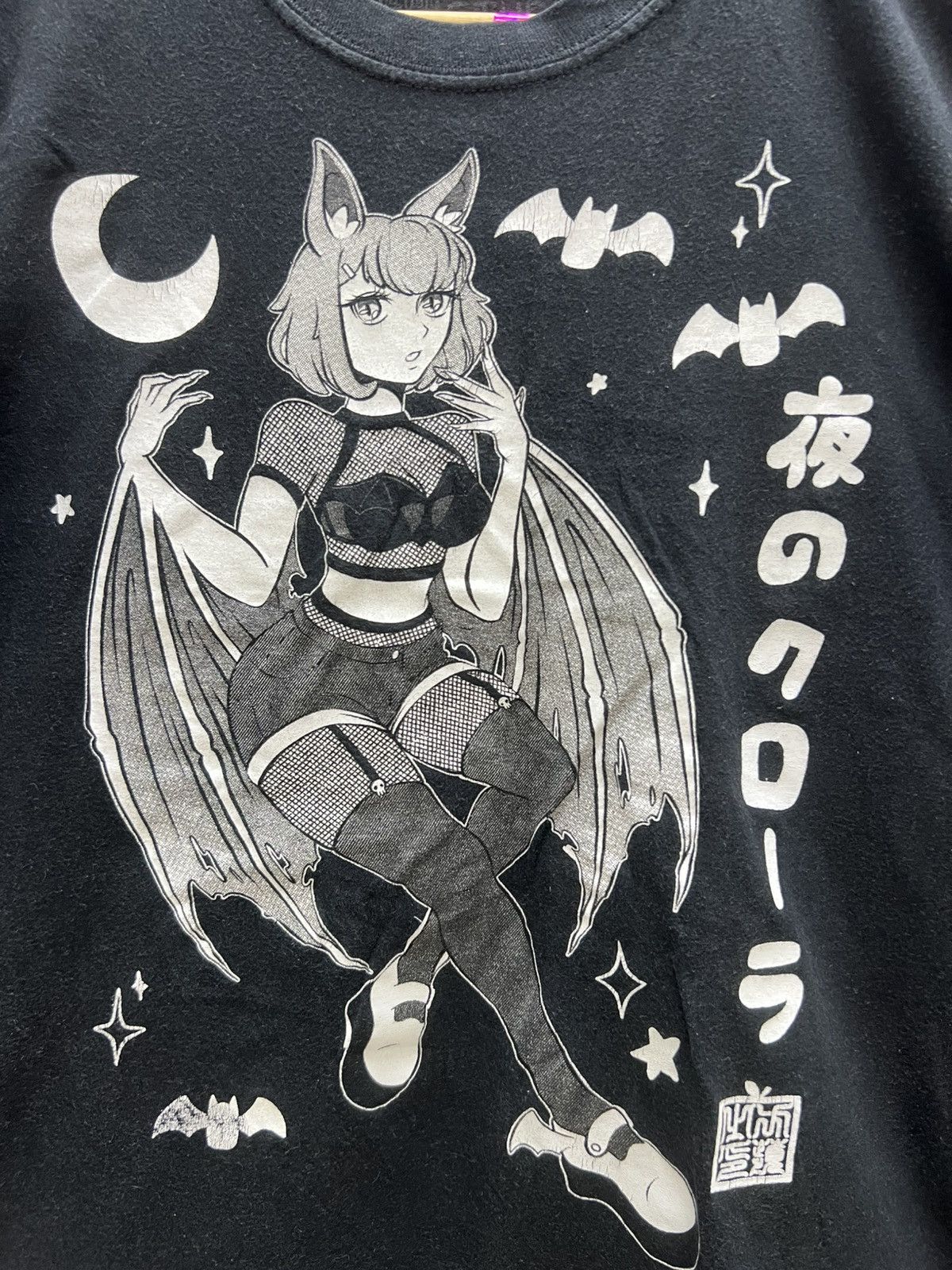 Anime Thrashed Faded Nightcrawler Bat Girl Anime Cosplay Tee Size US M / EU 48-50 / 2 - 2 Thumbnail