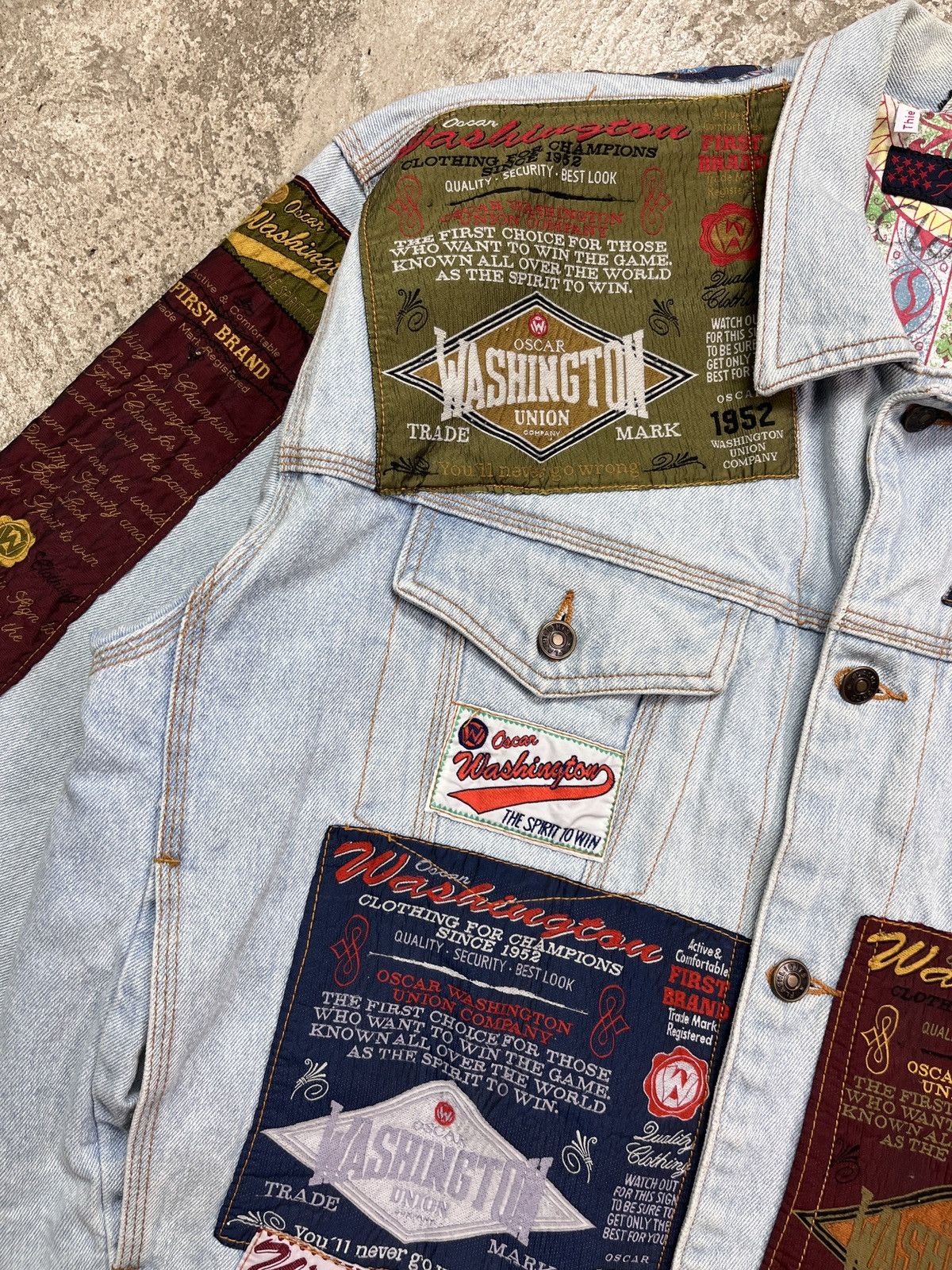 Vintage 2-SIDED WASHINGTON FLASHLIGHTS REVERSIBLE JACKET - № 2260 Size US XL / EU 56 / 4 - 14 Thumbnail