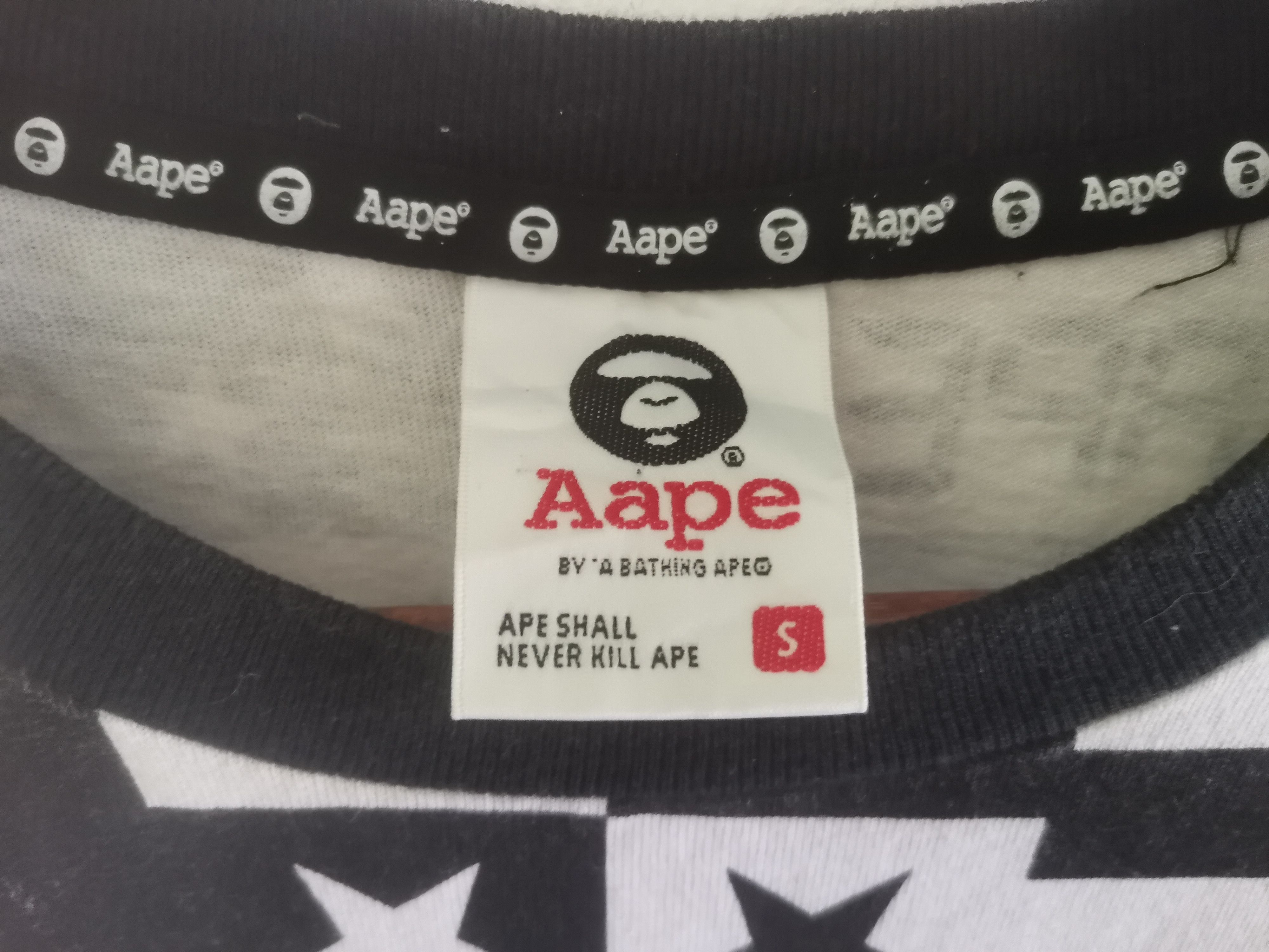 Bape Rare Aape by a bathing ape over print t-shirt Size US S / EU 44-46 / 1 - 10 Thumbnail