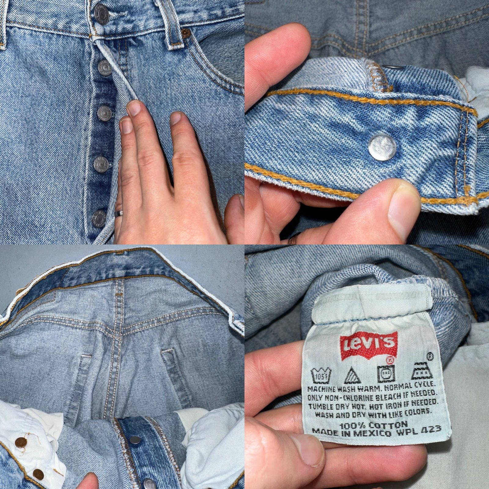 Levi's Levi's 501 Jeans Vintage 90s Mexico Light Wash 34x34 Straight Leg Blue Men Regular 34 Inseam 34 Jeans 90s Theme Mens Size US 34 / EU 50 - 8 Thumbnail
